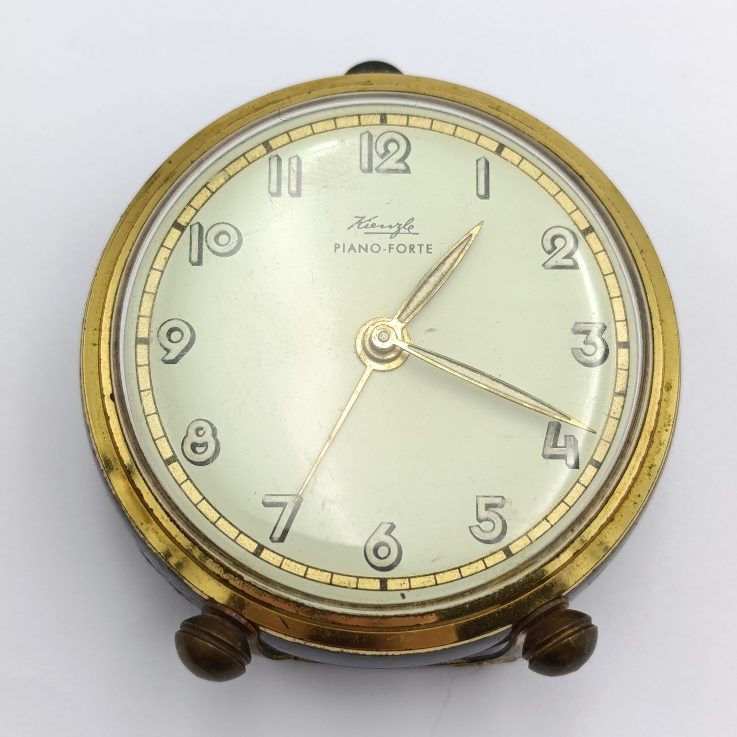 Vintage Kienzle Piano-Forte mechanical bedside alarm clock - working