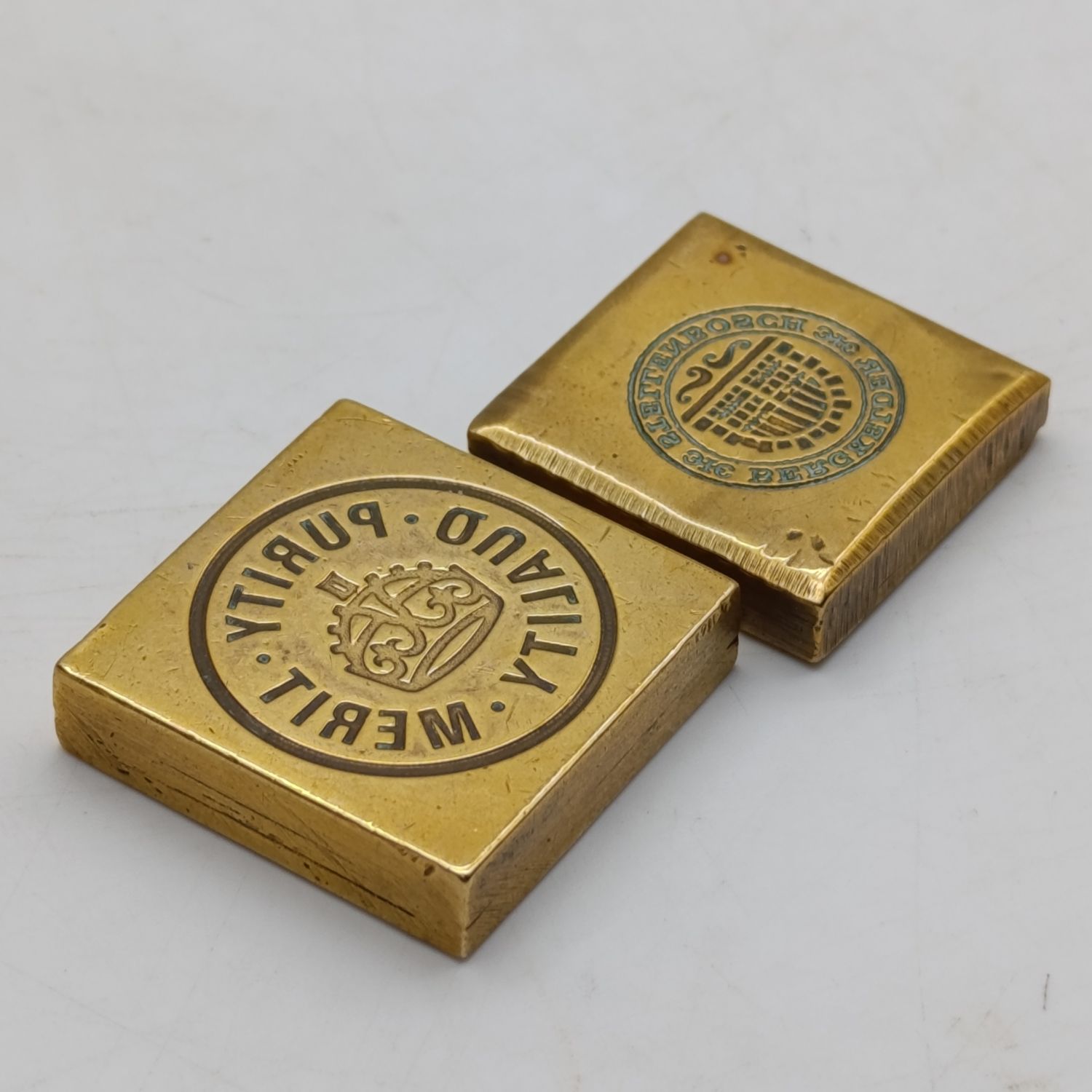 Vintage Purity, Quality, Merit brass seal