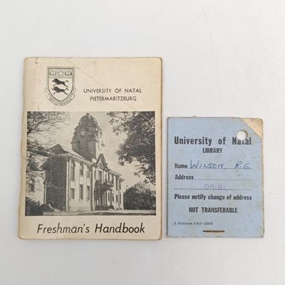 University of Natal 1945/6 freshman&#39;s handbook (plus library card)