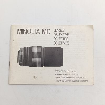 Minolta MD lenses - Depth of field tables