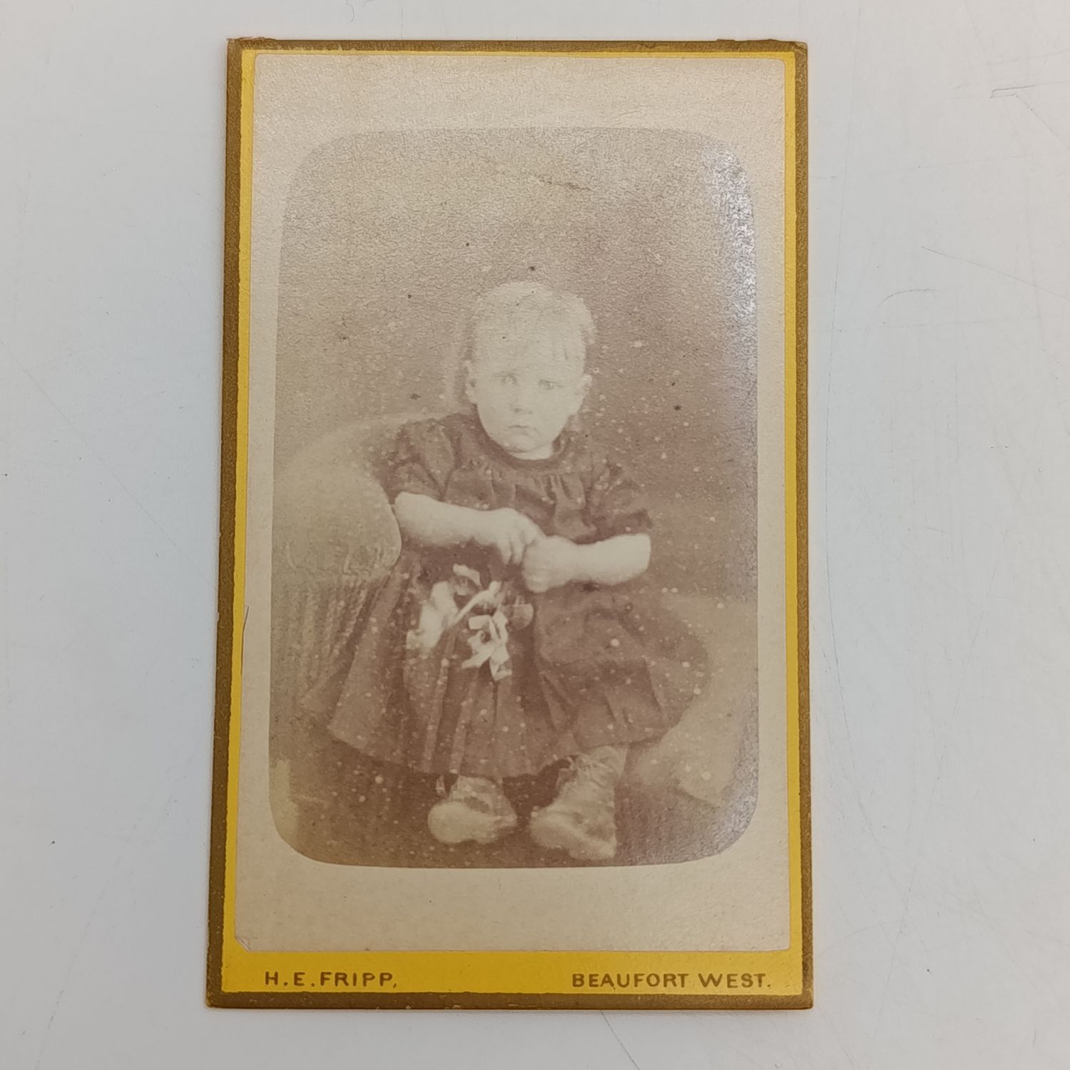 Late 1800&#39;s photo of young lady taken by HE Fripp of Beaufort West, South Africa