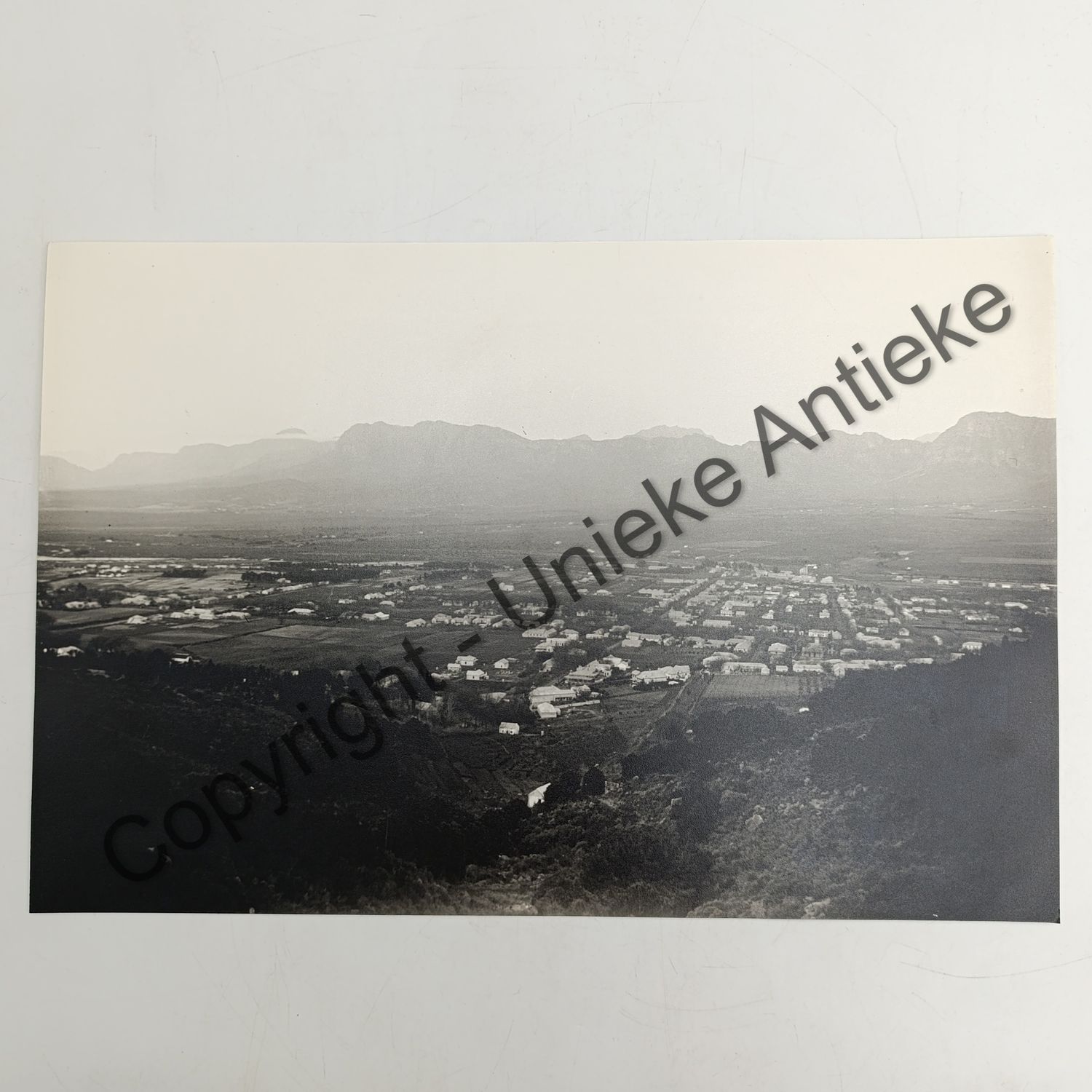 Antique photo of Paarl town - circa late 1800's/1900's - taken from Paarl mountain