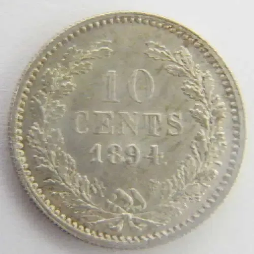 1894 Wilhelmina Netherlands 10 cent uncirculated