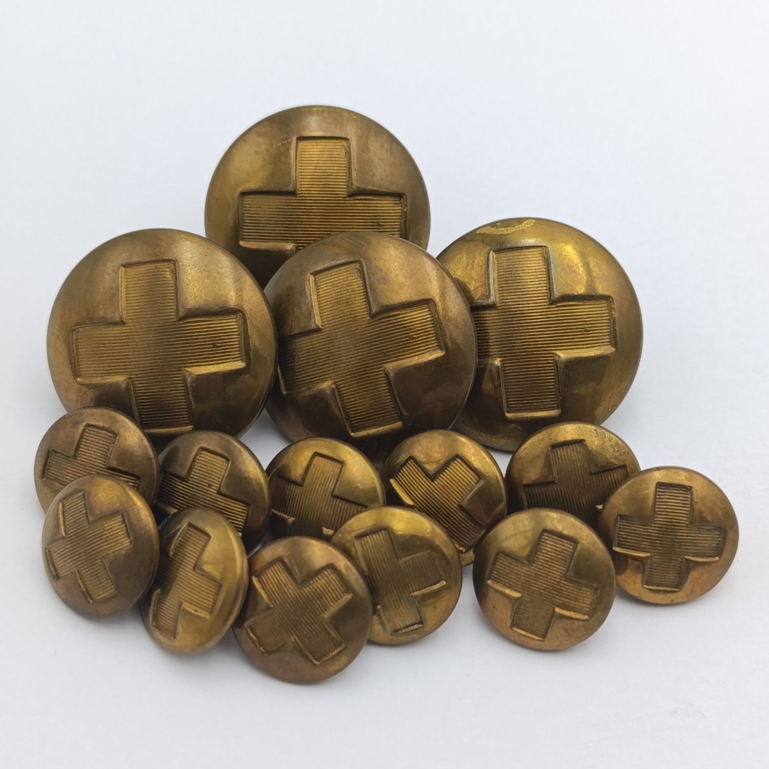 Lot of 15 SA Red cross uniform buttons