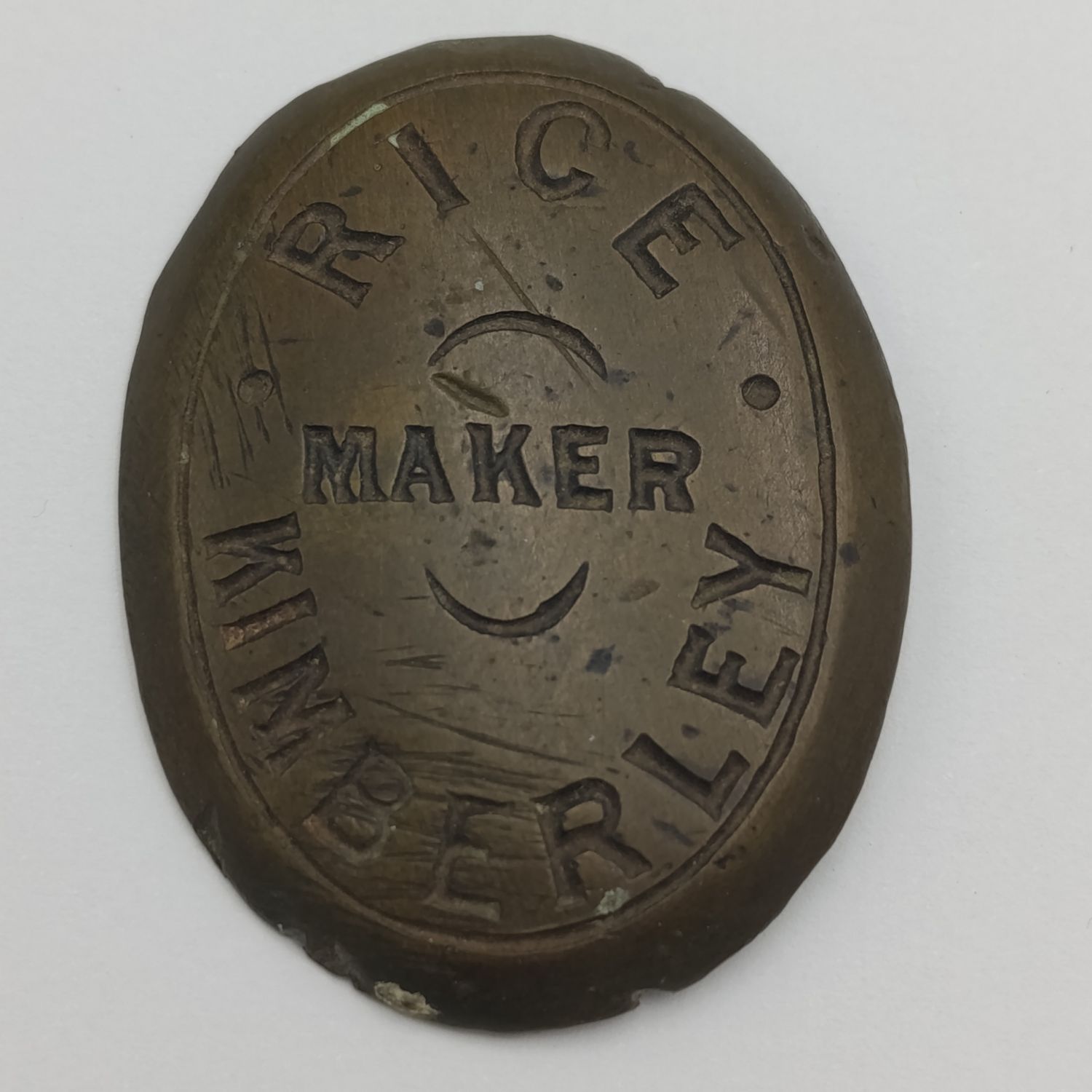 Brass nameplate inscribed Rice Maker Kimberley - was he Rice from Kimberley and some sort of MAKER ?
