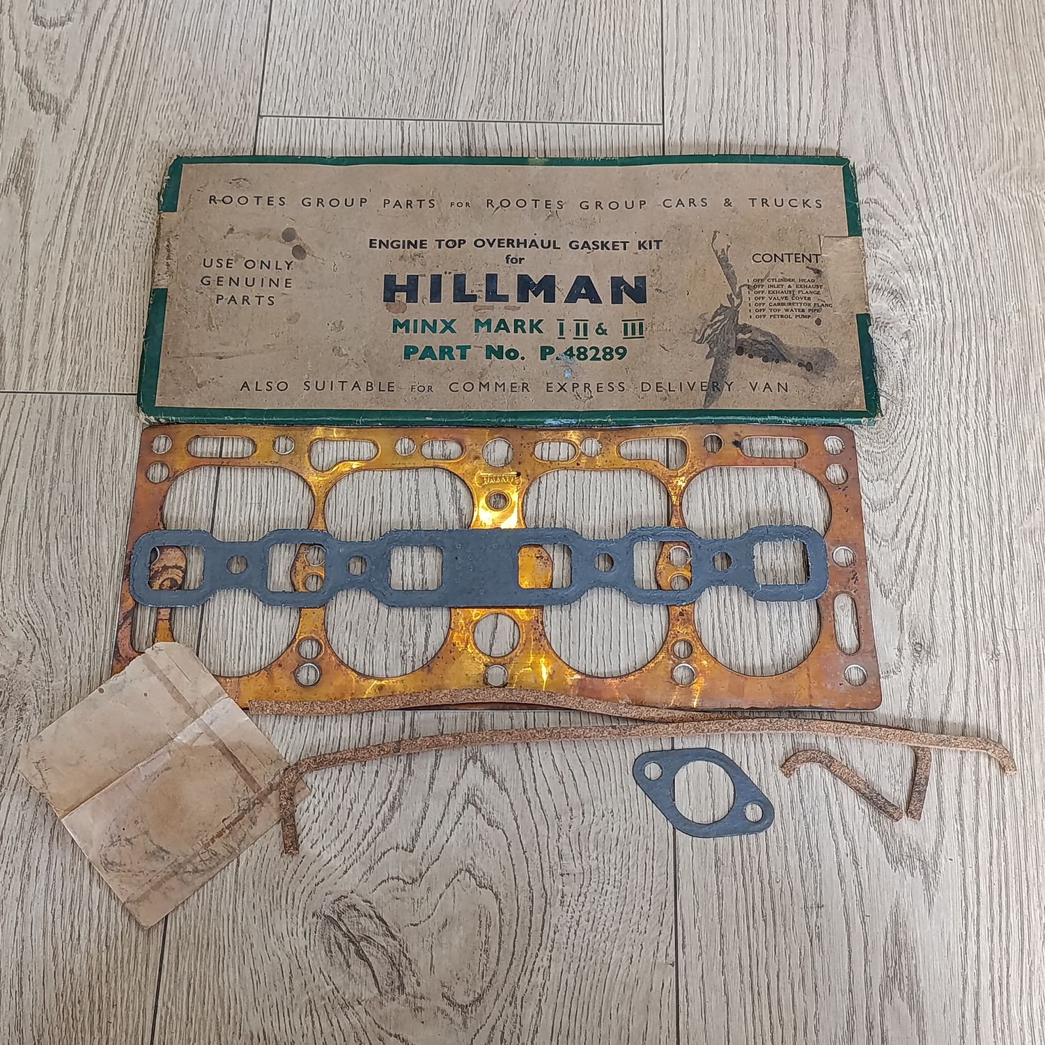 Engine top overhaul Gasket kit for Hillman Minx Mark 1,2 and 3