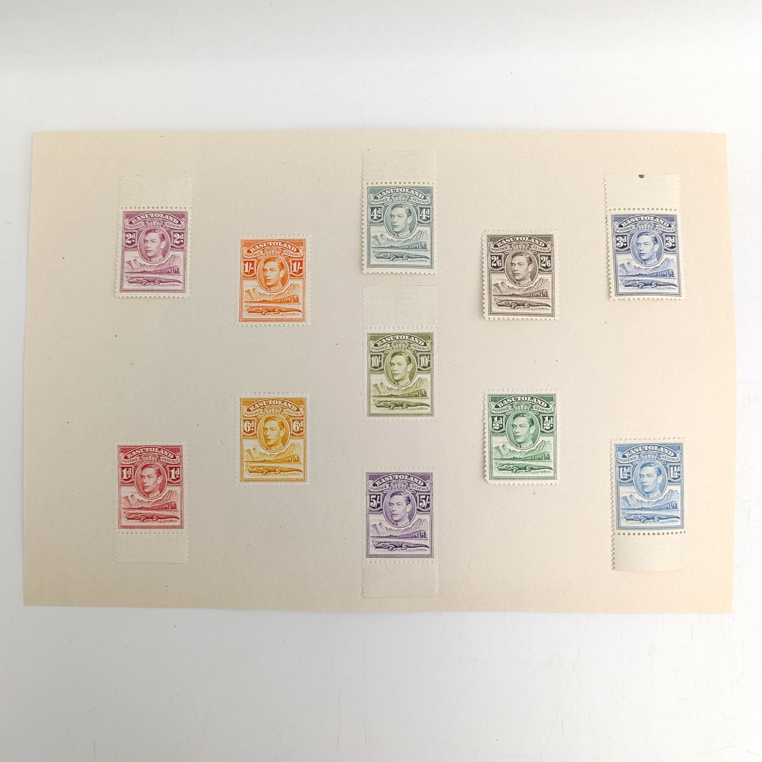 Basutoland Mint hinged George 6 set SACC 18-28
