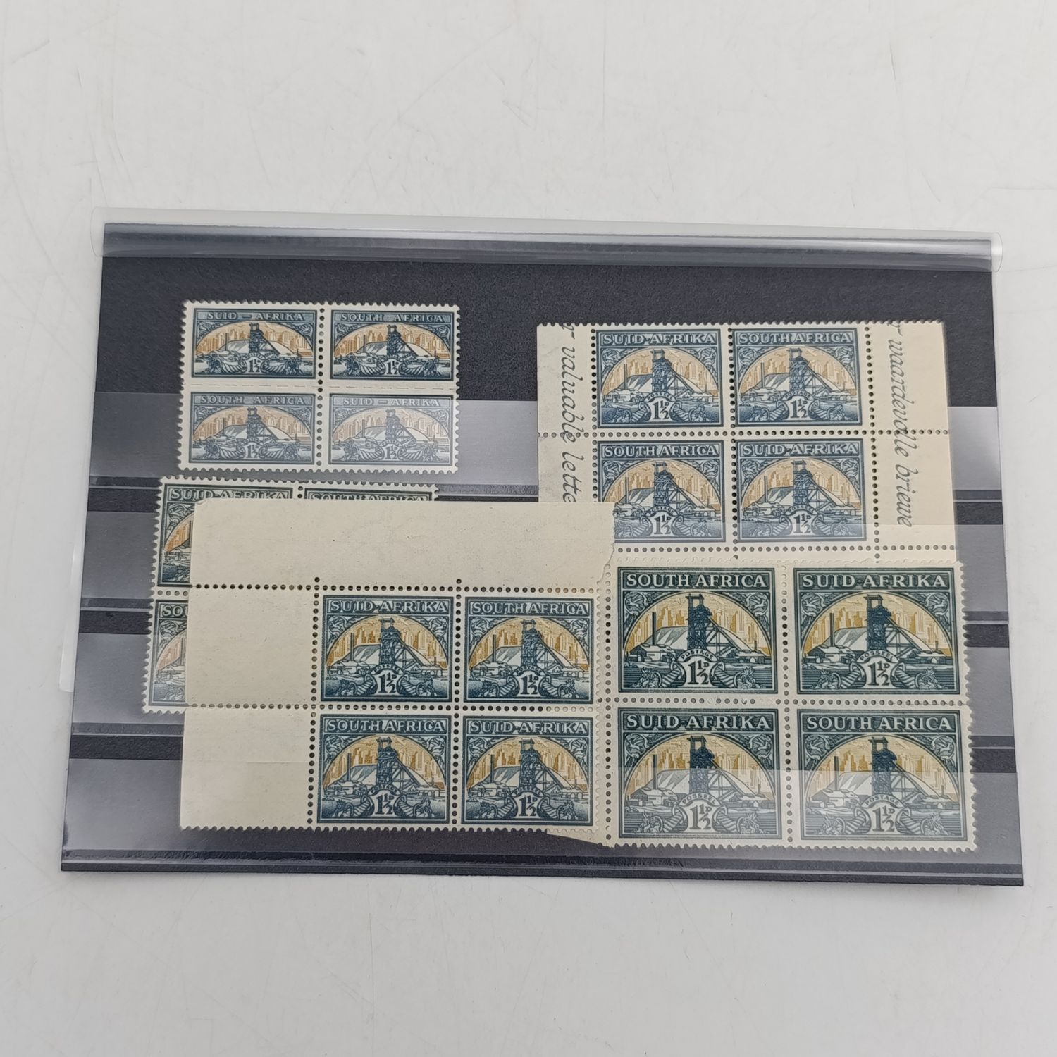 Blocks of all variations of mint stamps SACC 57 - large, medium and small printings - SACC 57 block of 4, SACC 86 3 Blocks of 4, SACC 123 Block of 4