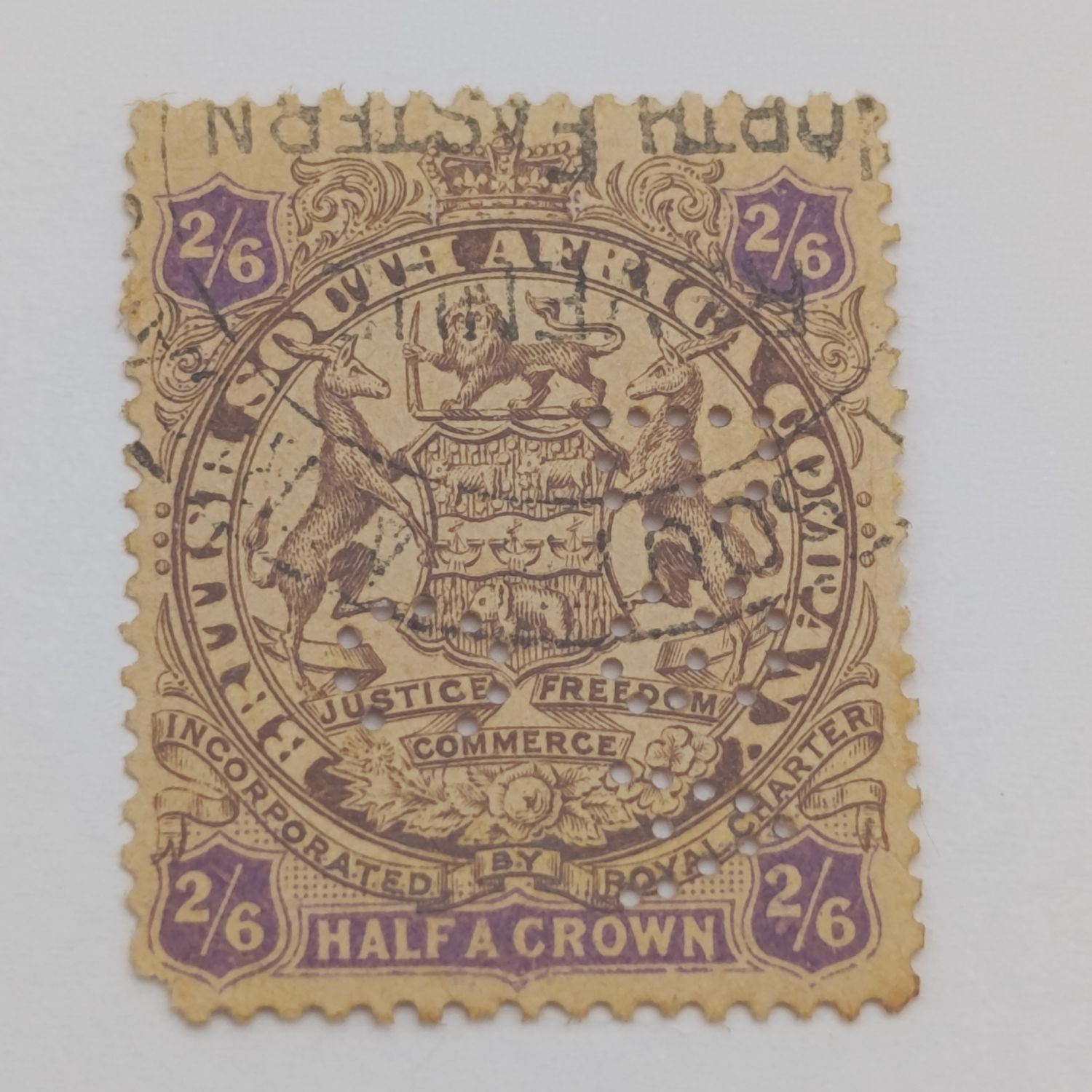 BSA Company Perfin BSAC 1896/7 Two Shilling six pence used