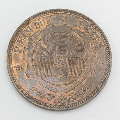 1894 ZAR Paul Kruger penny with some mint lustre remaining