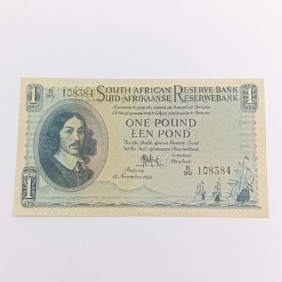 MH de Kock Banknote 1951 Uncirculated 3rd issue