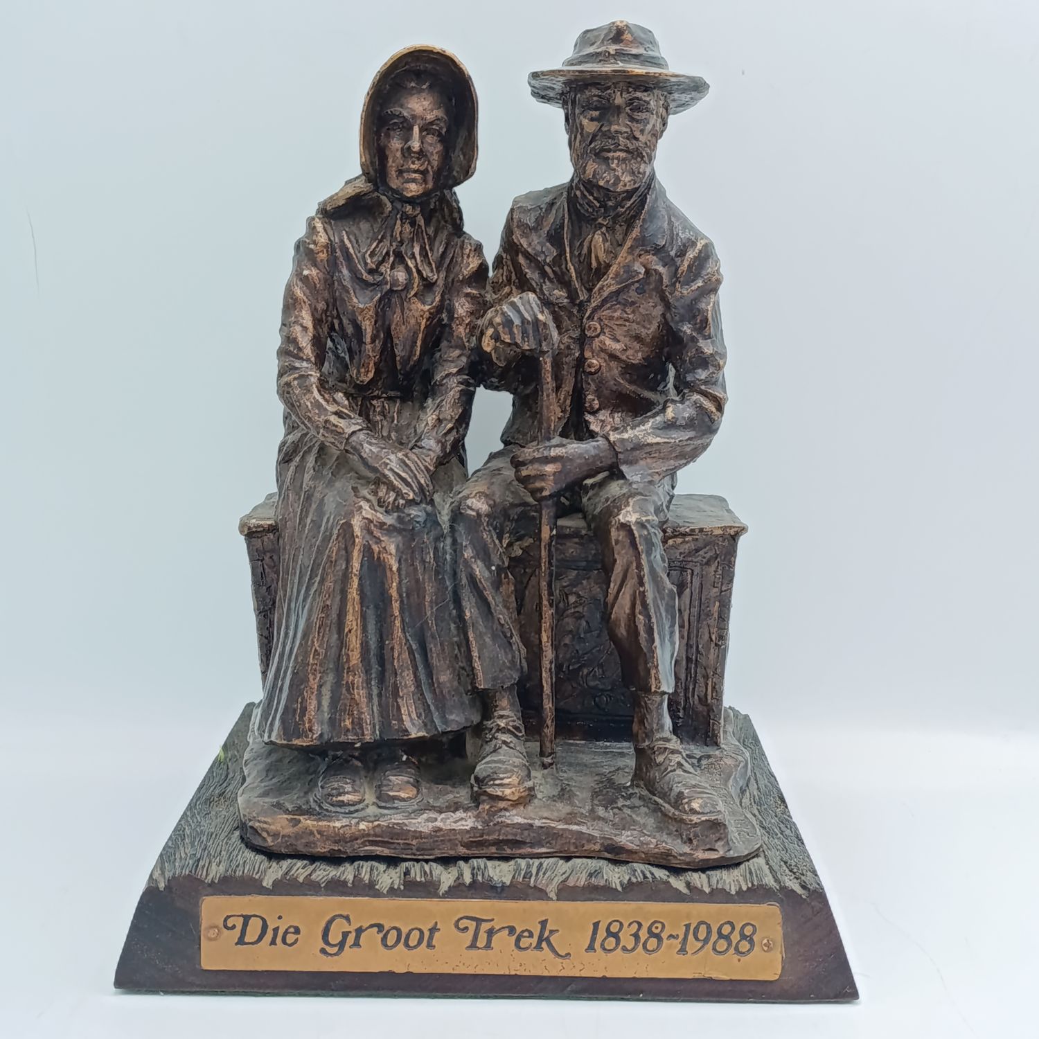 Original Proof Phil Potgieter Die Groot Trek 1838-1988 resin sculpture given personally by him as a gift