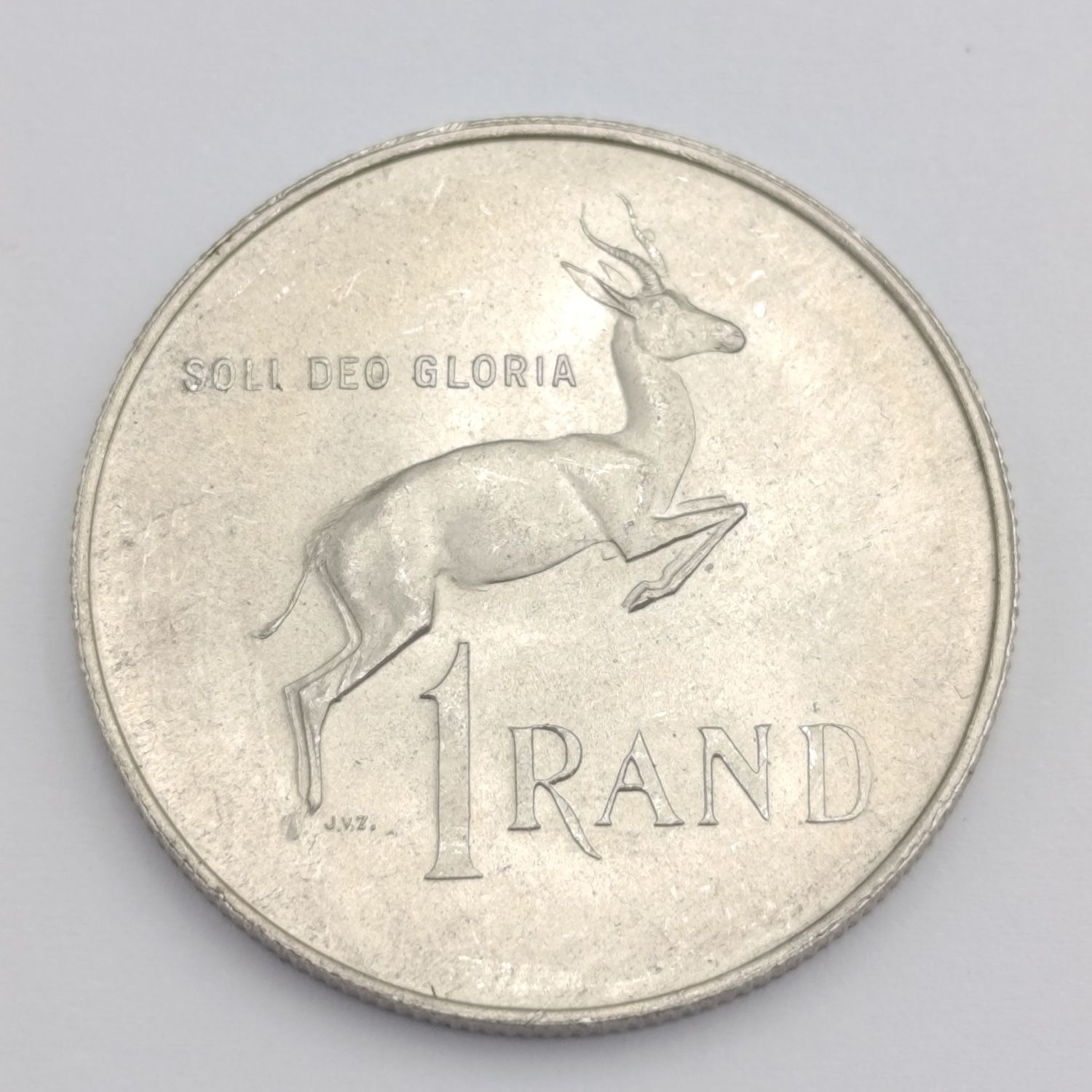 1967 South Africa R1 silver with Bubble on horn (constant variety)