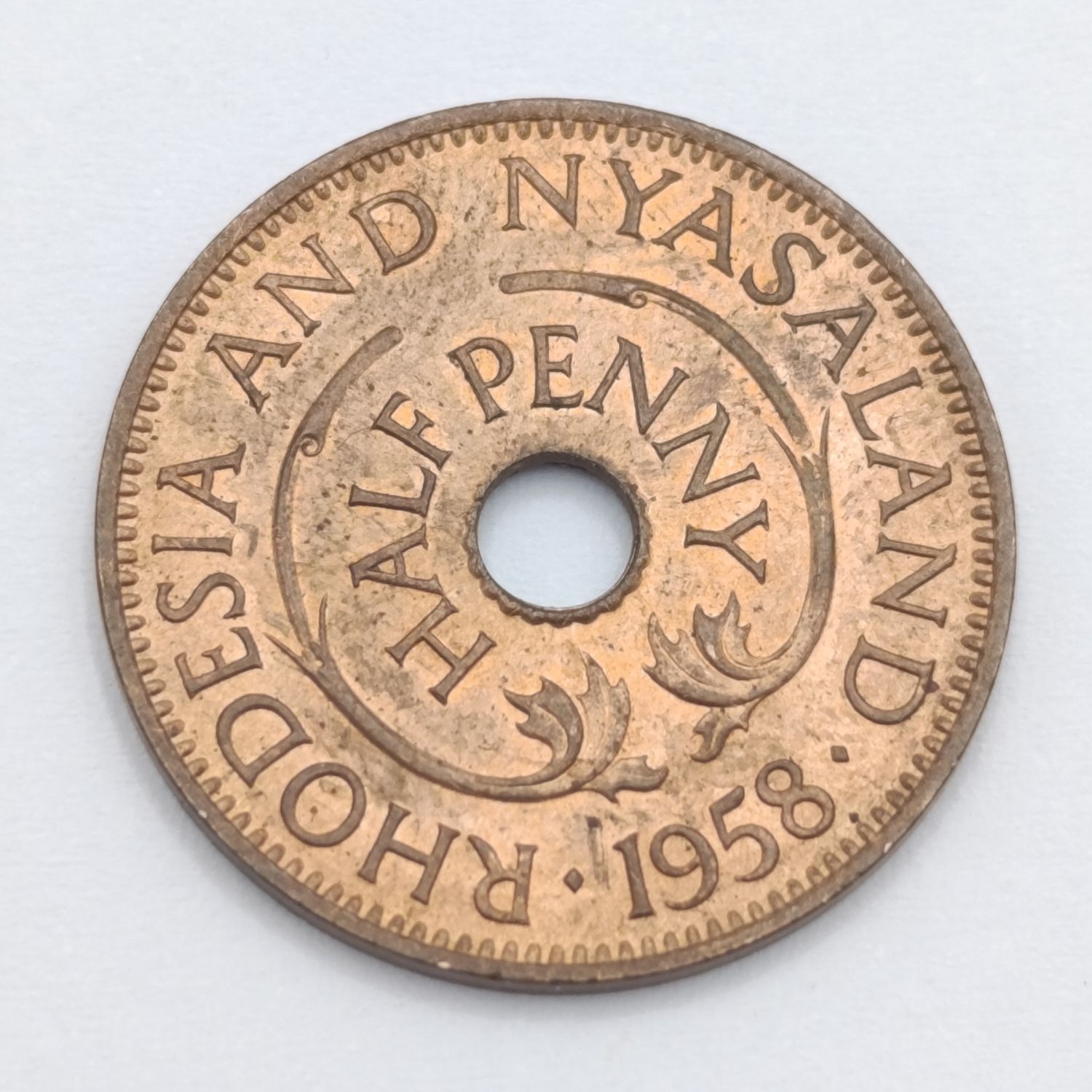 Rhodesia &amp; Nyasaland 1958 half penny uncirculated
