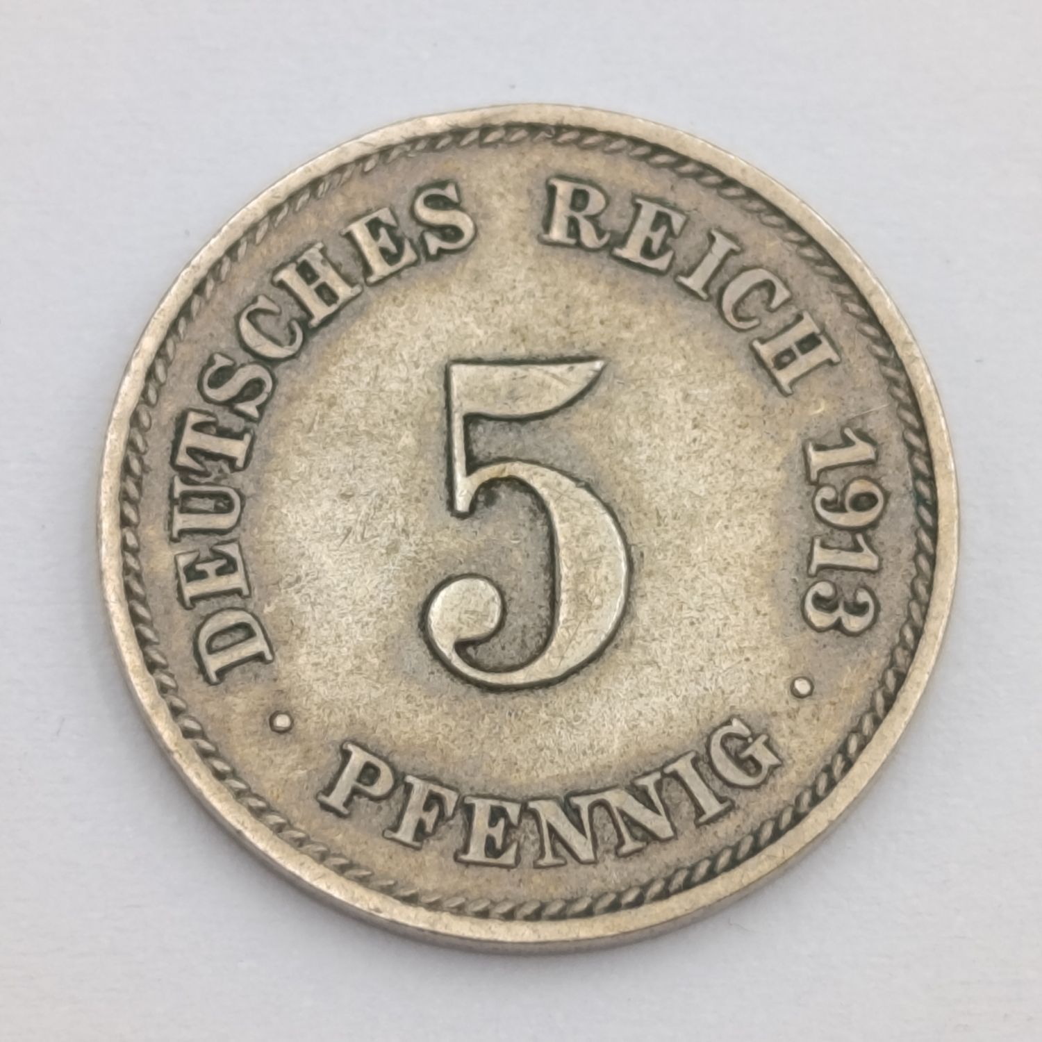 Germany Empire 1913 J Low mintage 5 pfennig