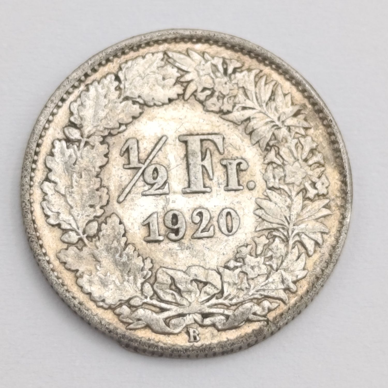 Switzerland 1920 half frame silver