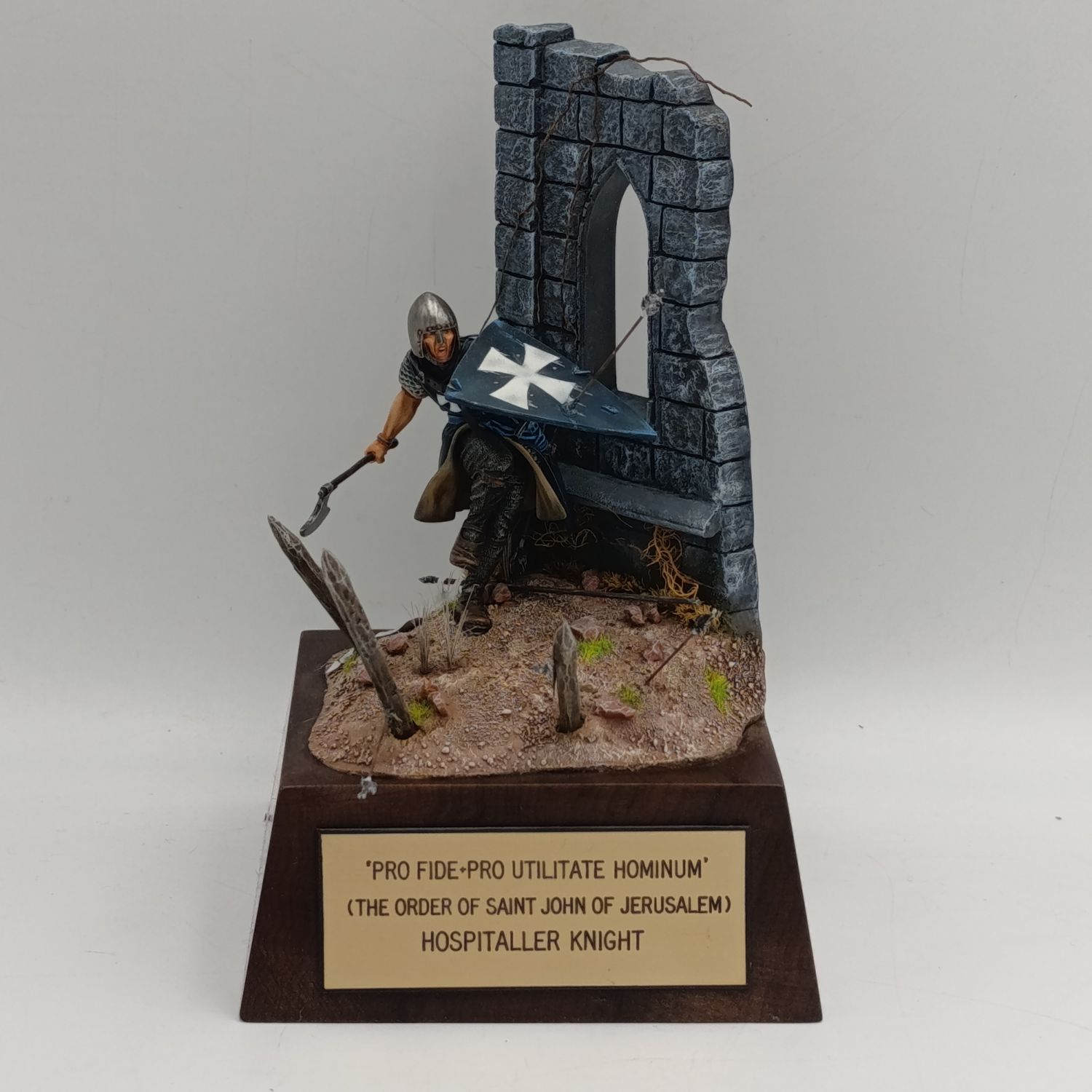 The Order of Saint John of Jerusalem Hospitaller Knight hand painted figurine diorama - signed by artist