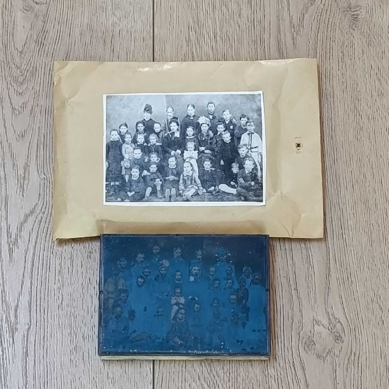 Antique metal photo printing plate