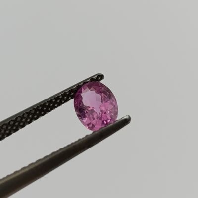 Natural slight violet pink sapphire oval mixed cut 0.81 carat with Gemlab certificate