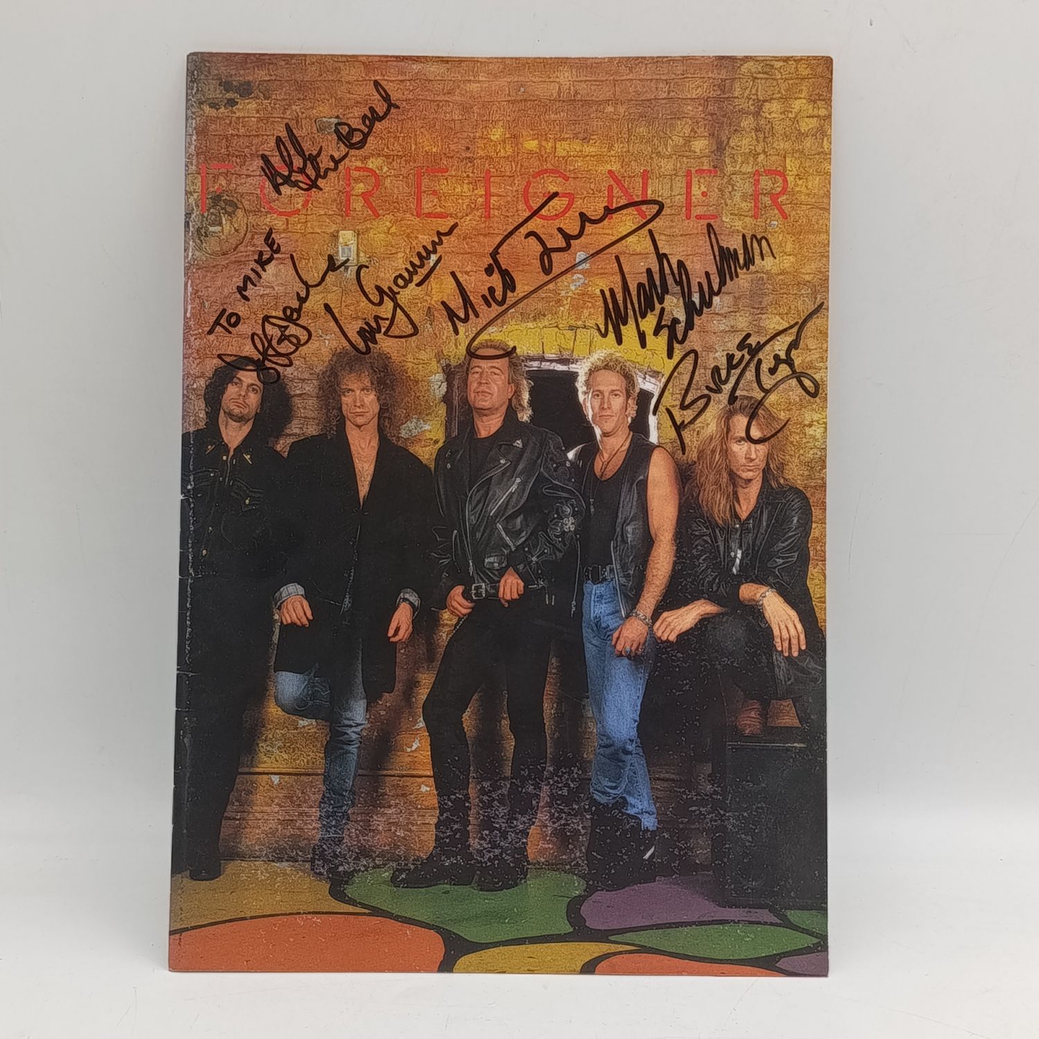 Brochure for the Big Concert Foreigner show in South Africa - signed by all band members