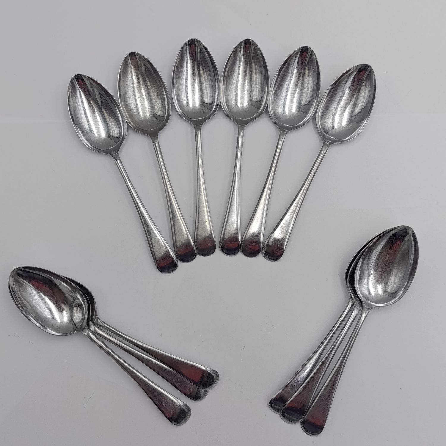 Lot of 12 vintage Chromoid Nickle silver table spoons
