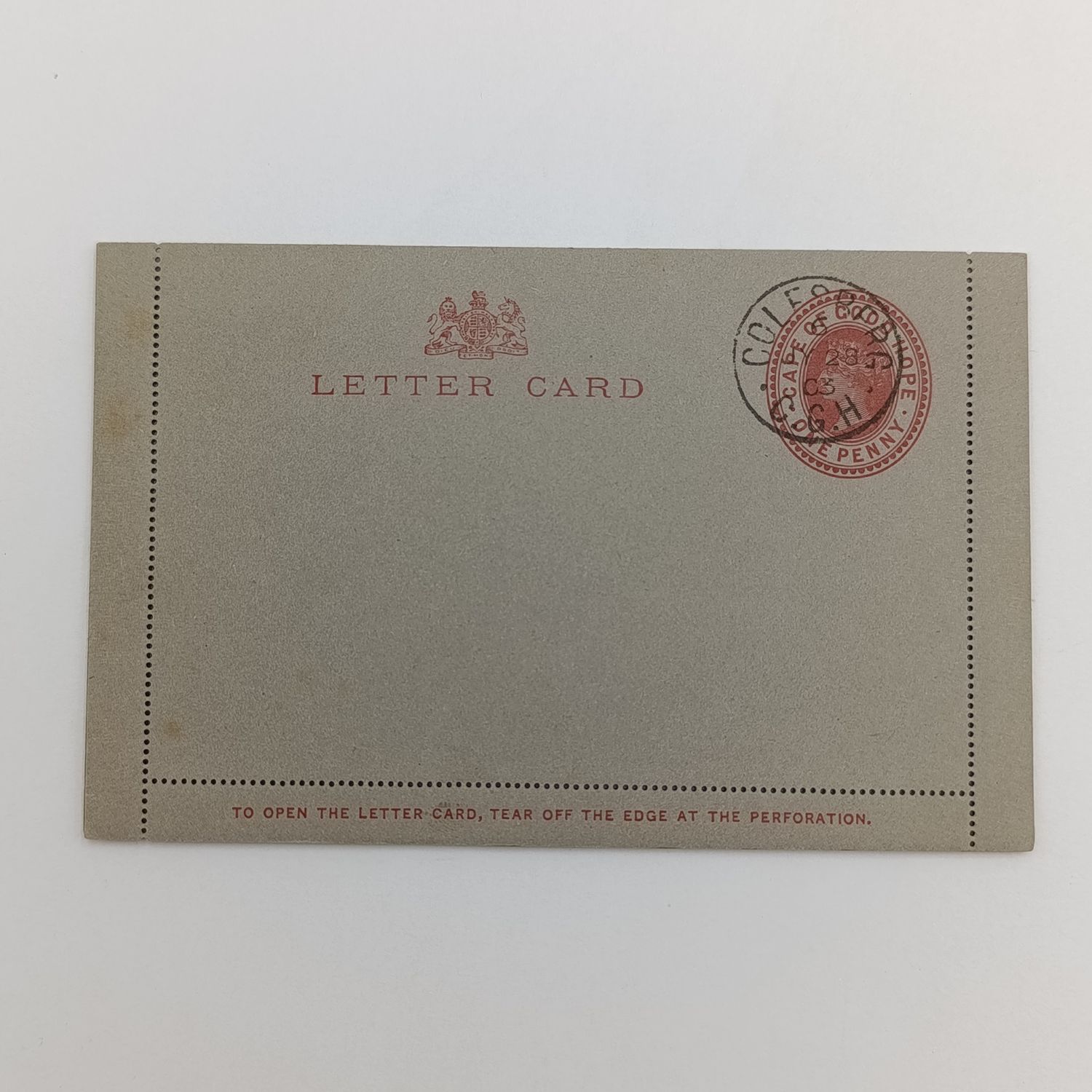 1903 Cancelled Prepaid letter card - not opened - Colesberg cancel Cape of Good Hope