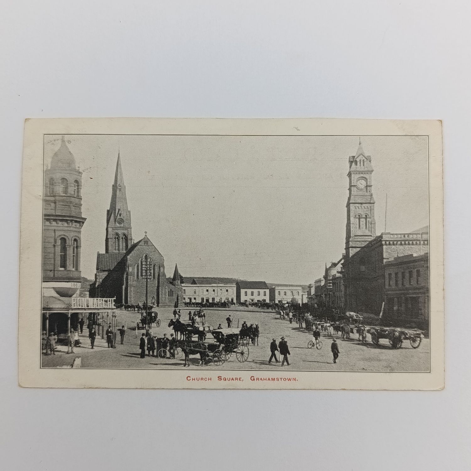 1905 Postcard from Alicedale to Port Elizabeth with picture of Church Square, Grahamstown