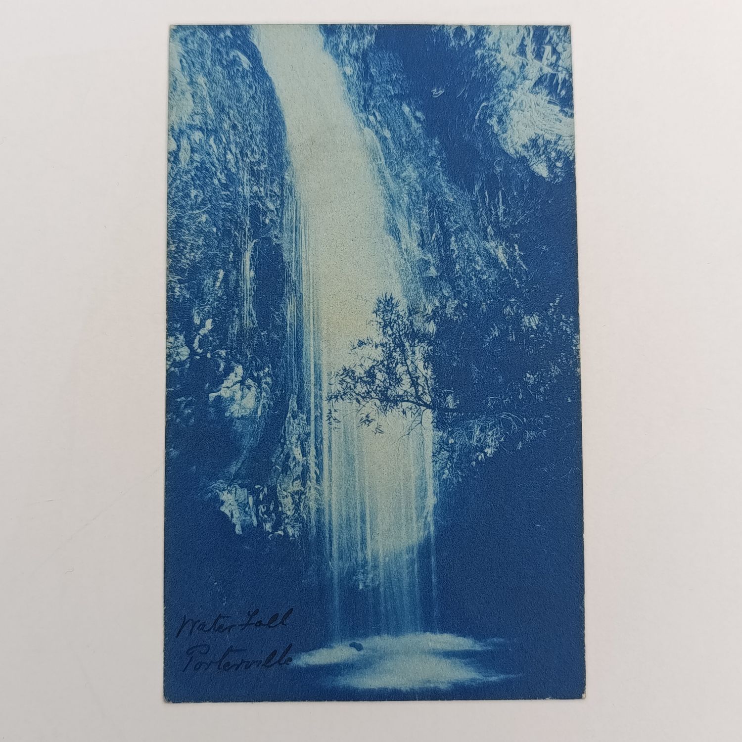 1908 Postcard Porterville to Stellenbosch to Susie Wium at Bloemhof - picture of Porterville Waterfall
