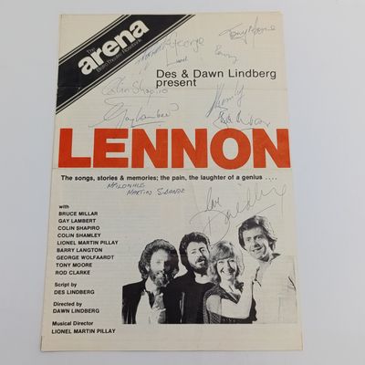 Brochure for the Des &amp; Dawn Lindberg show Lennon signed by most of the Stars of the show