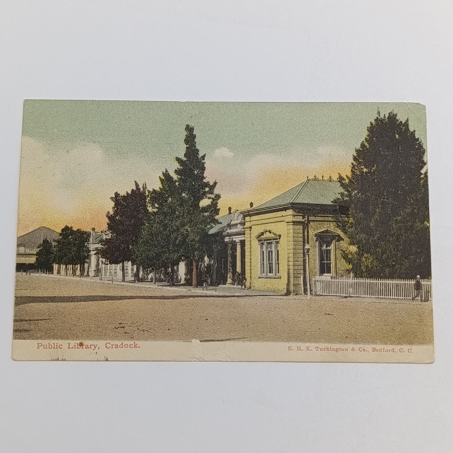 1907 Early Afrikaans Cape Colony postcard from Cradock station through Laingsburg to Ladismith - Picture of Cradock public library