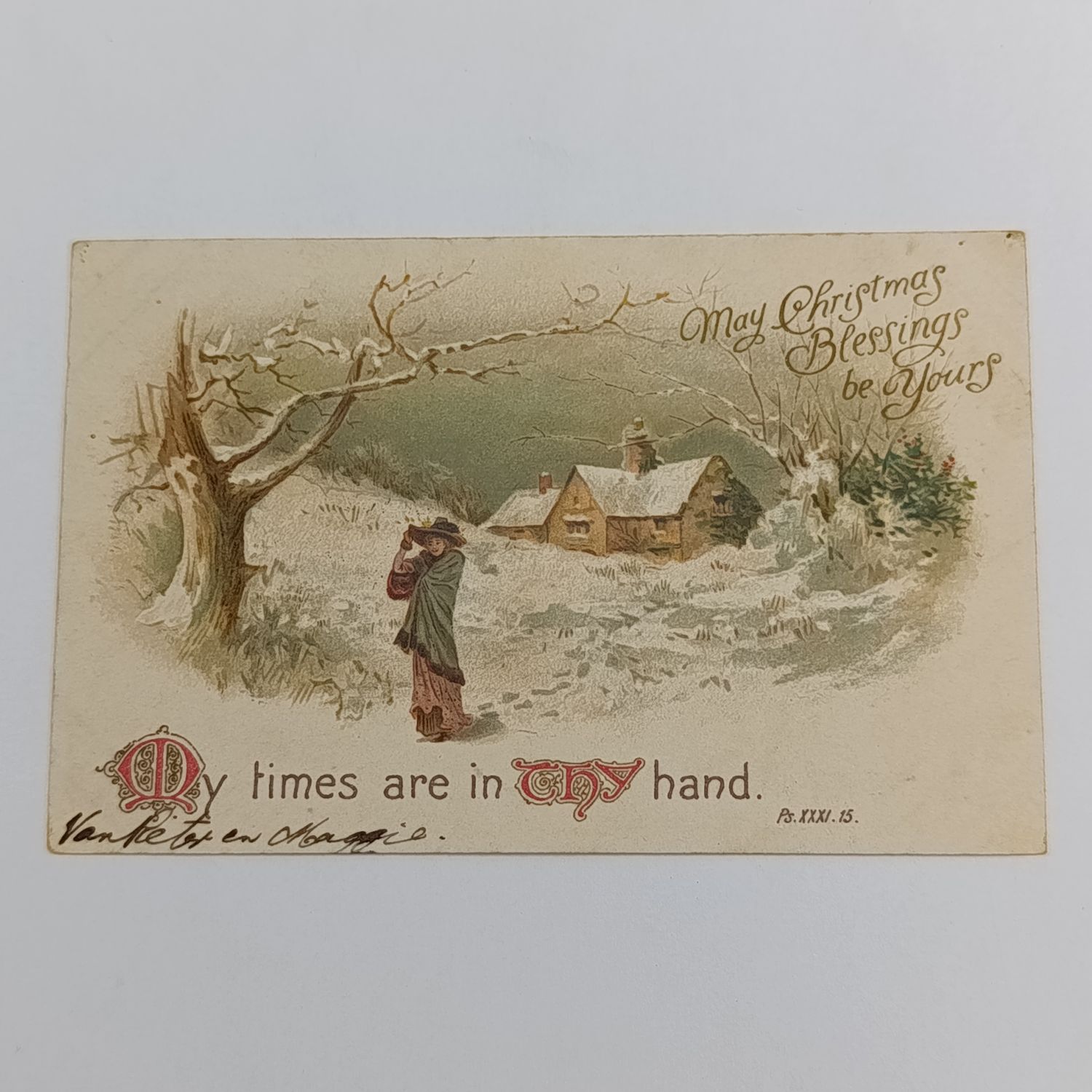 1907 Christmas postcard sent from Wellington Cape Colony to Dewetsdorp - Orange River Colony