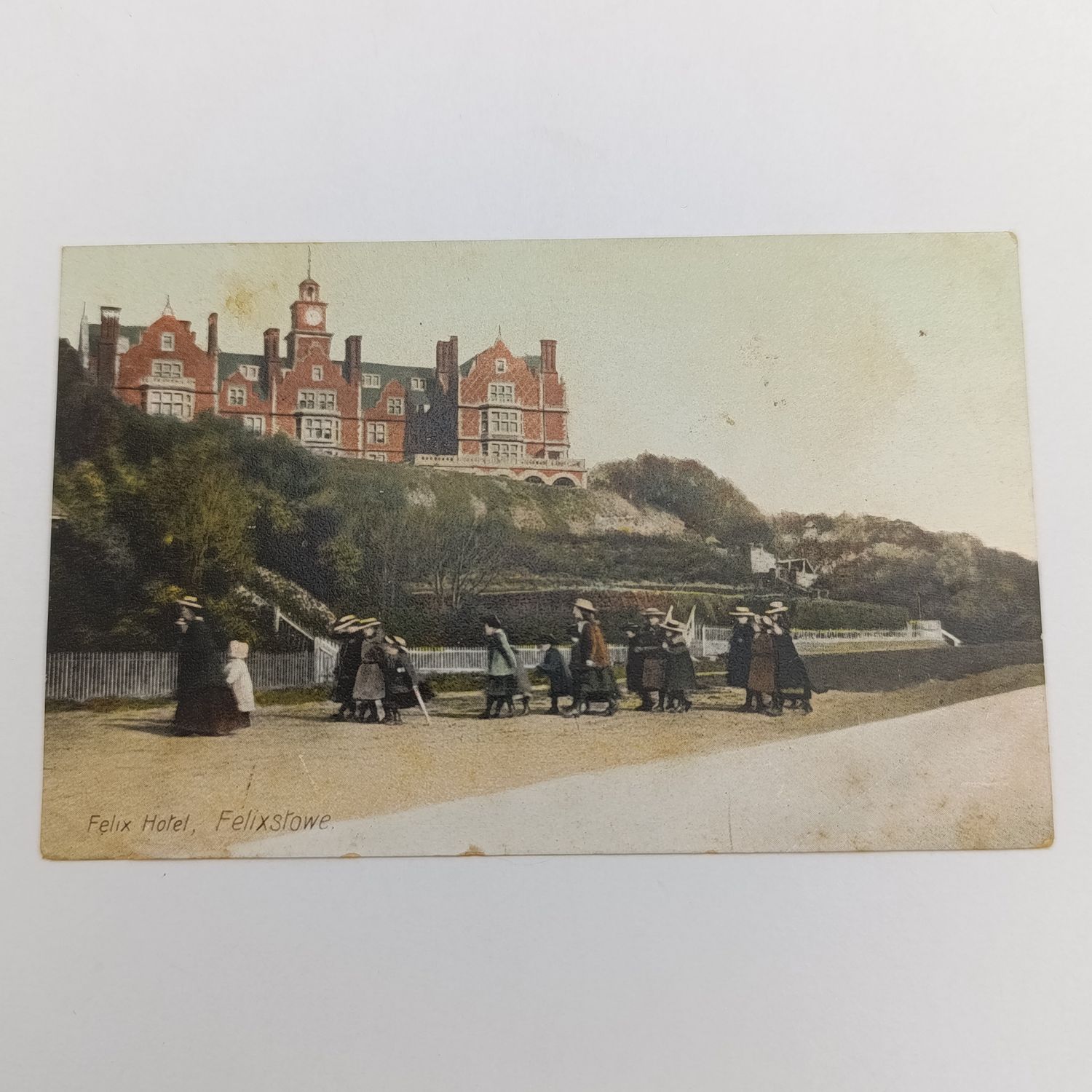 ​1906 Postcard with picture of the Felix Hotel in Felixstowe, sent from Felixstowe to Port Elizabeth, Cape Colony