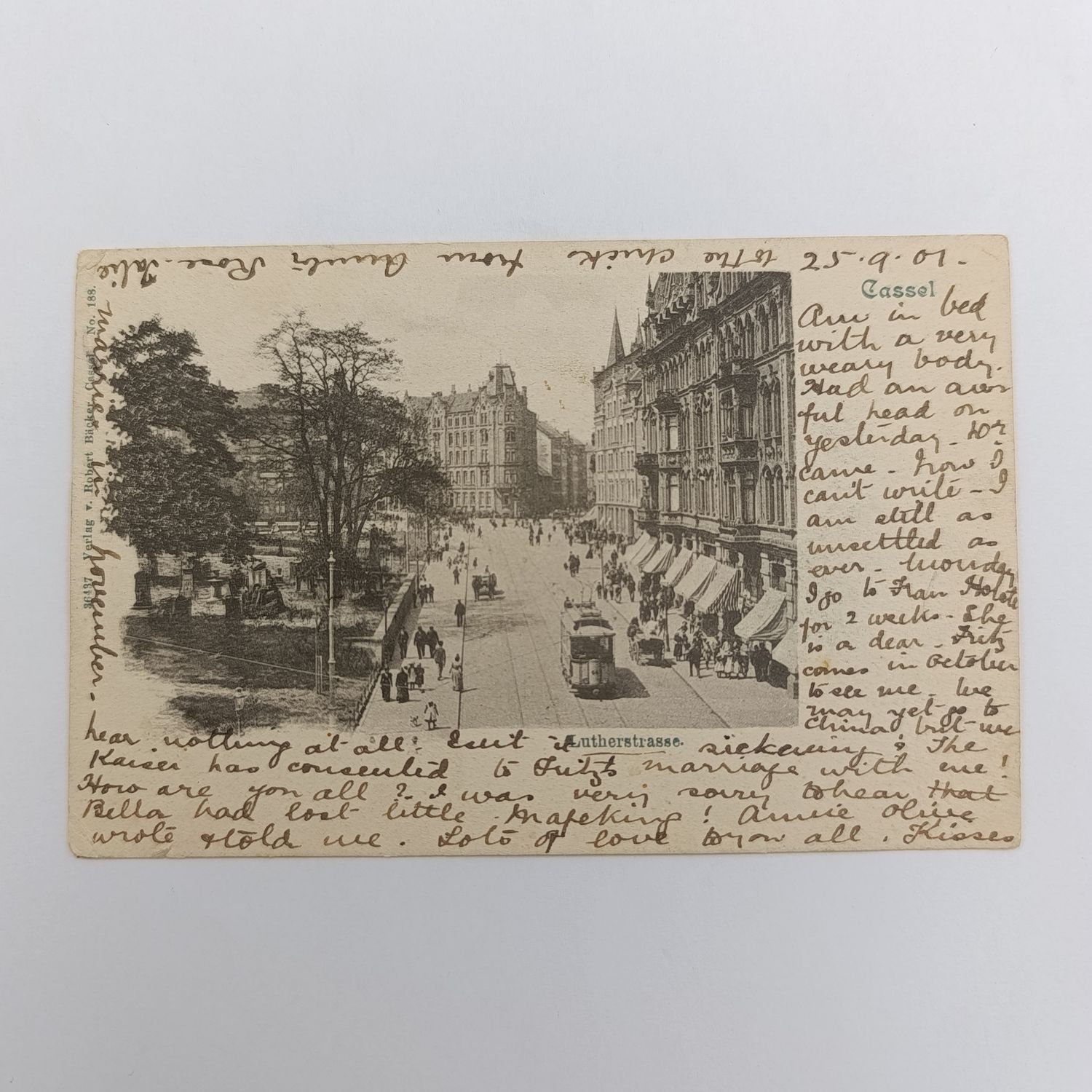 1901 Postcard German Reich to Port Elizabeth, Cape Colony mentioning - &quot;The Kaiser has consented to Fritz&#39;s marriage with me&quot;