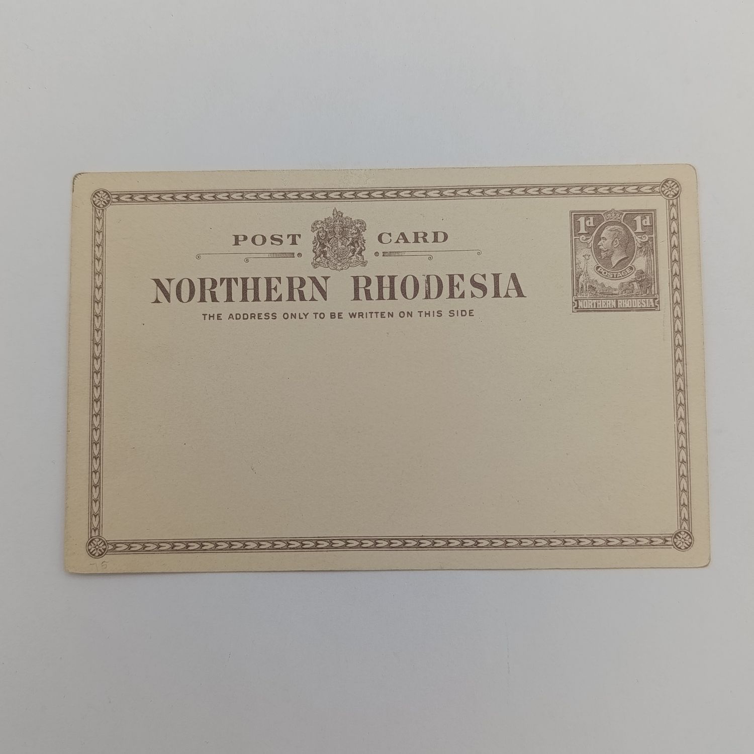 Unused postcard with prepaid postage 1d Northern Rhodesia