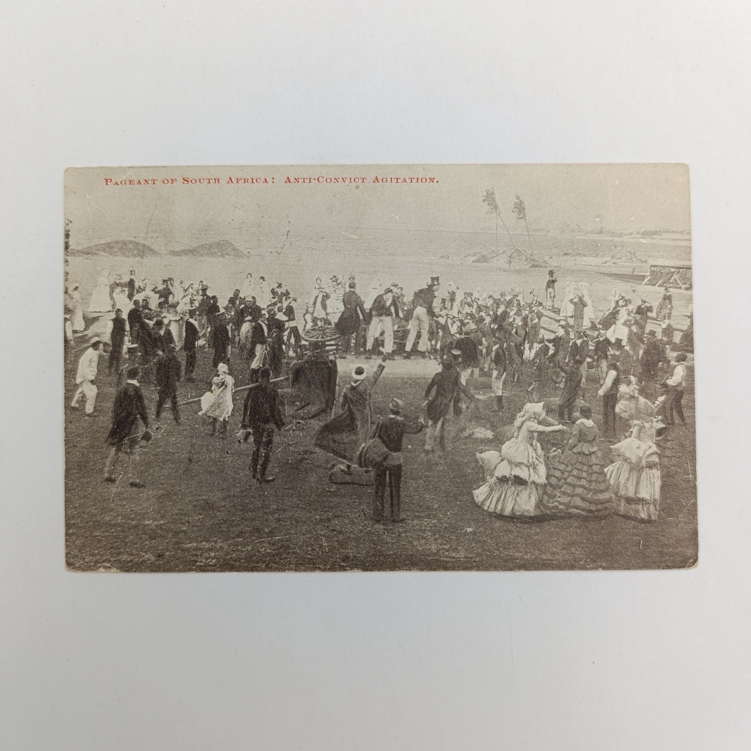 Postcard Cape Town to Rondebosch 1910 with Christmas Day cancellation plus Boxing day Receiving cancel - Picture of Anti-Convict agitation of the Pageant of South Africa