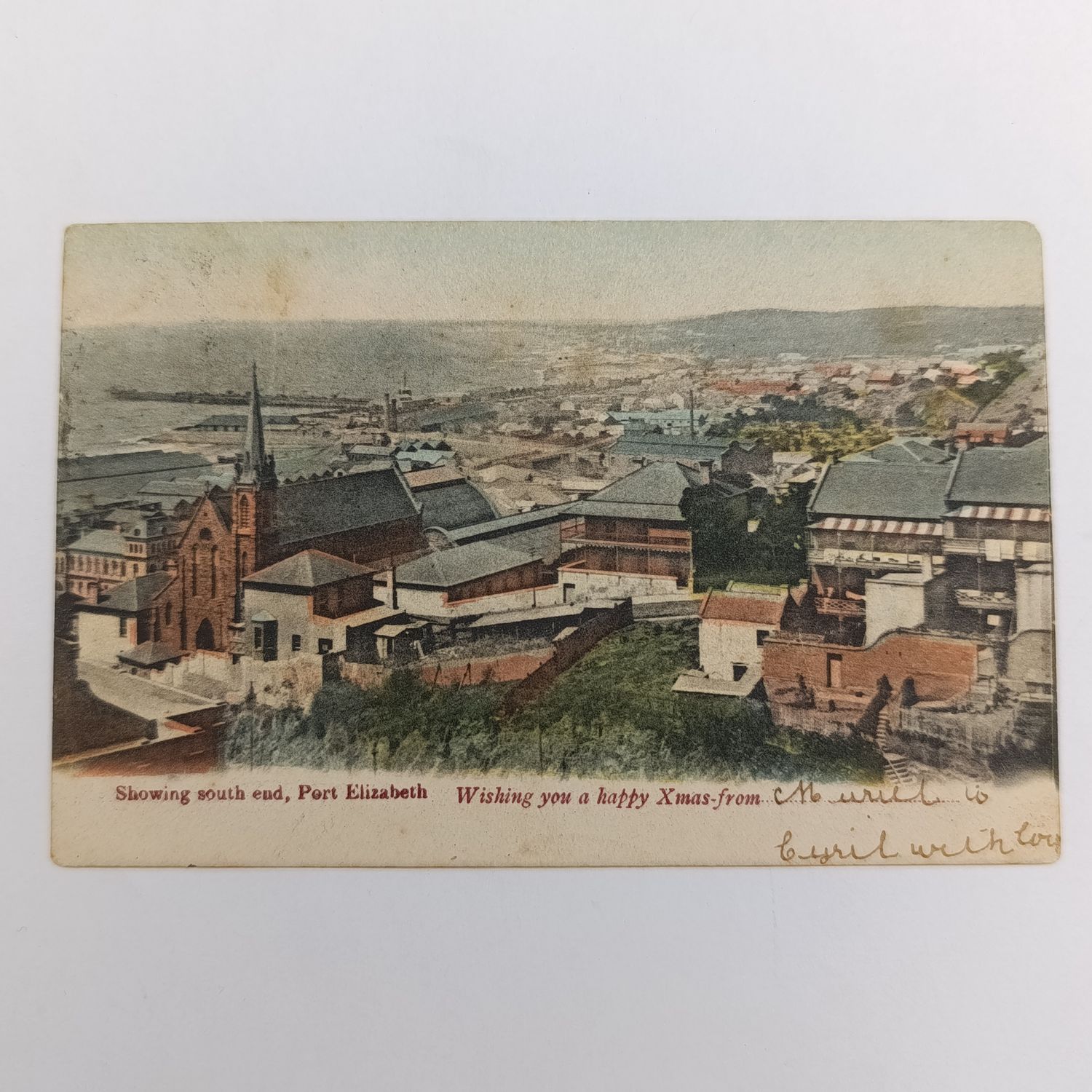 1904 Postcard Lawrence Street Port Elizabeth (renamed Rose Street) to Durban with picture of South End Port Elizabeth