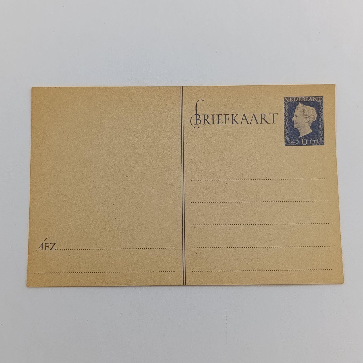 Netherlands briefkaart with 6 cent pre printed stamp - unused