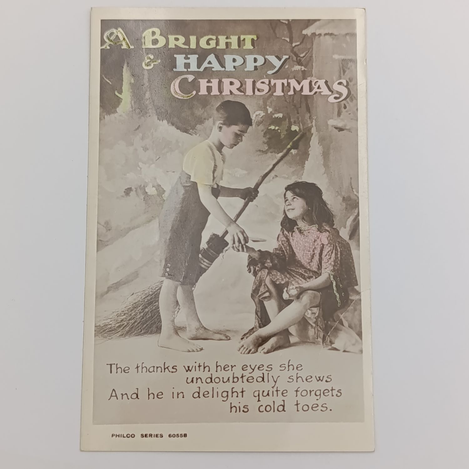 1908 Colored card Aberdeen to Port Elizabeth, Philco series Christmas picture