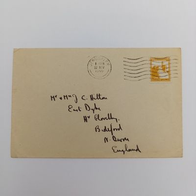 Postal cover from Jerusalem to England with Palestine stamp 22 November 1946