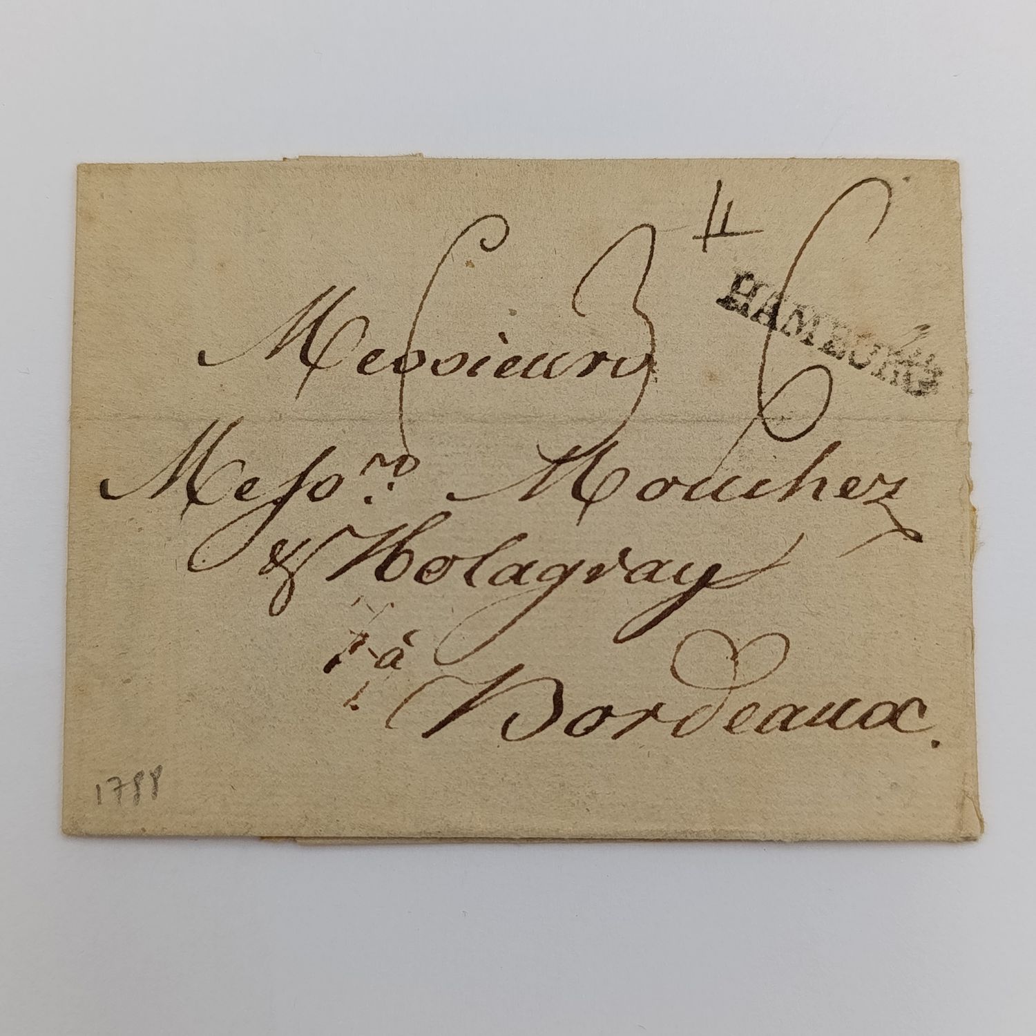1788 Letter from Hamburg to Bordeaux, France