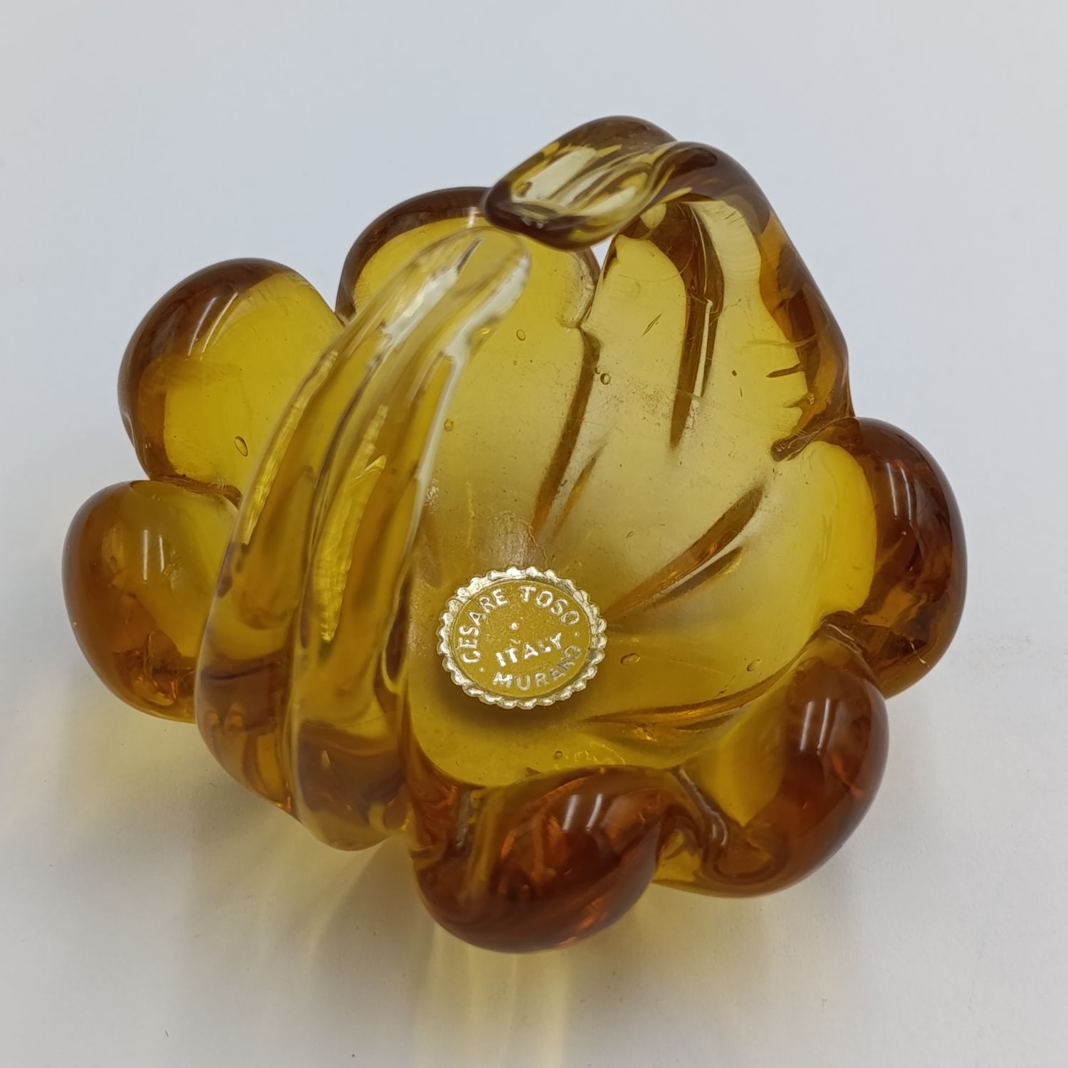 Vintage Cesare Toso Italian Murano glass mini flower basket