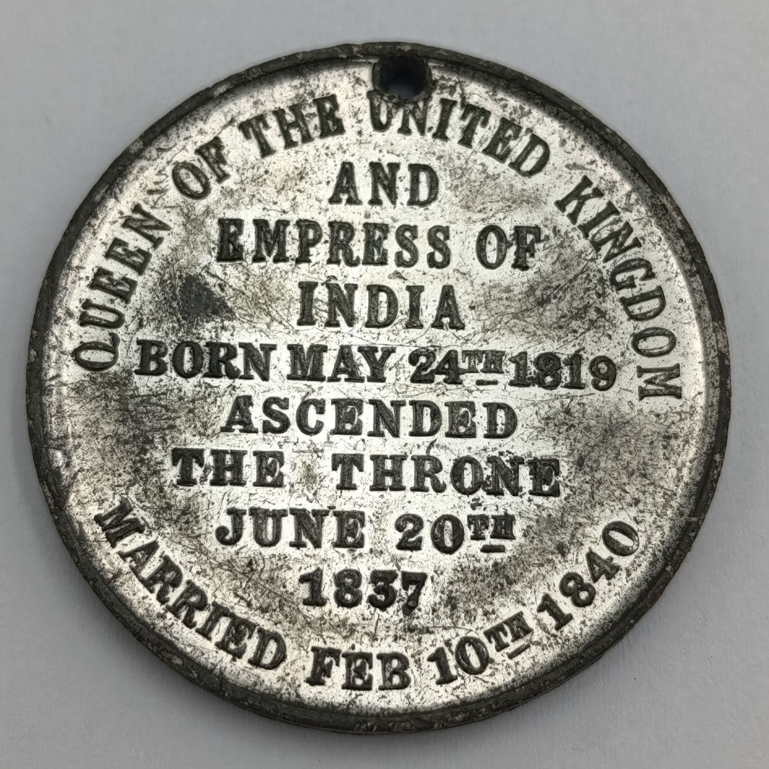 1887 50 year Jubilee of the reign of Queen Victoria medallion