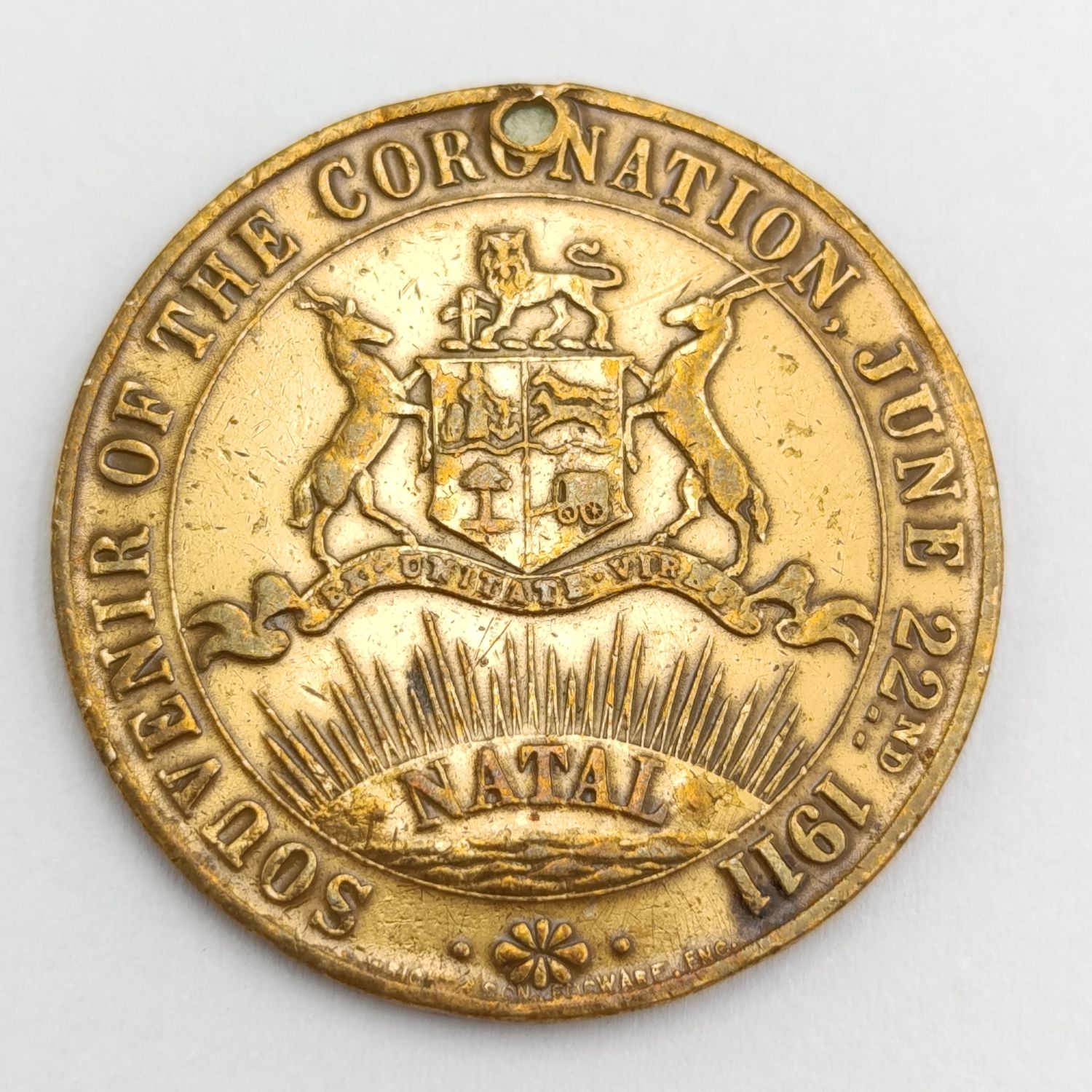 1911 Coronation of George 5 Natal medallion