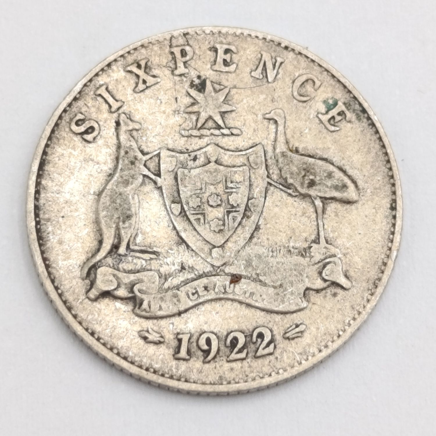 Australia 1922 silver 6 pence VF