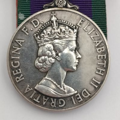 Campaign Service medal with Northern Ireland clasp issued to 24477036 Guardsman CE Channings, Coldstream Guards