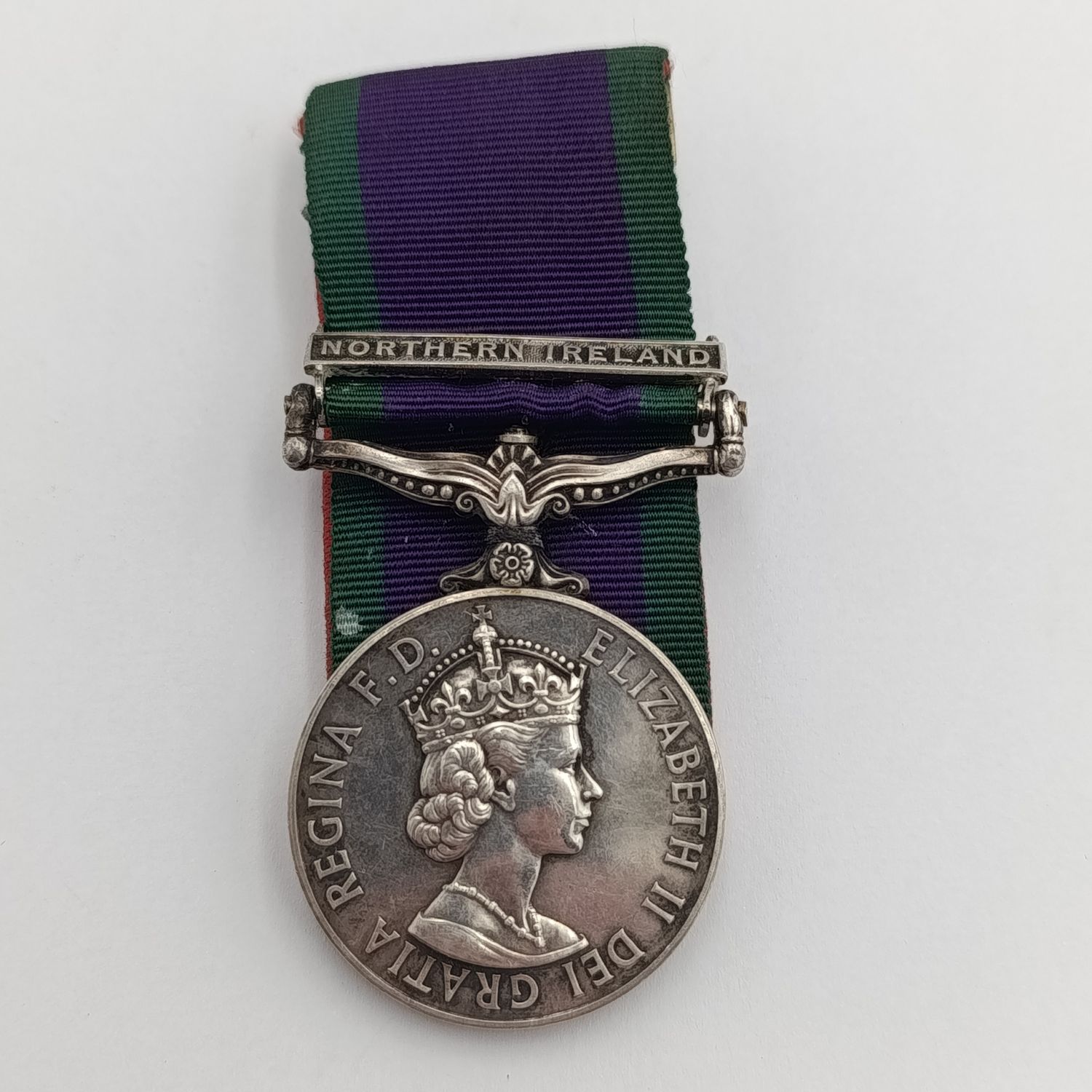 Campaign Service medal with Northern Ireland clasp issued to 24477036 Guardsman CE Channings, Coldstream Guards