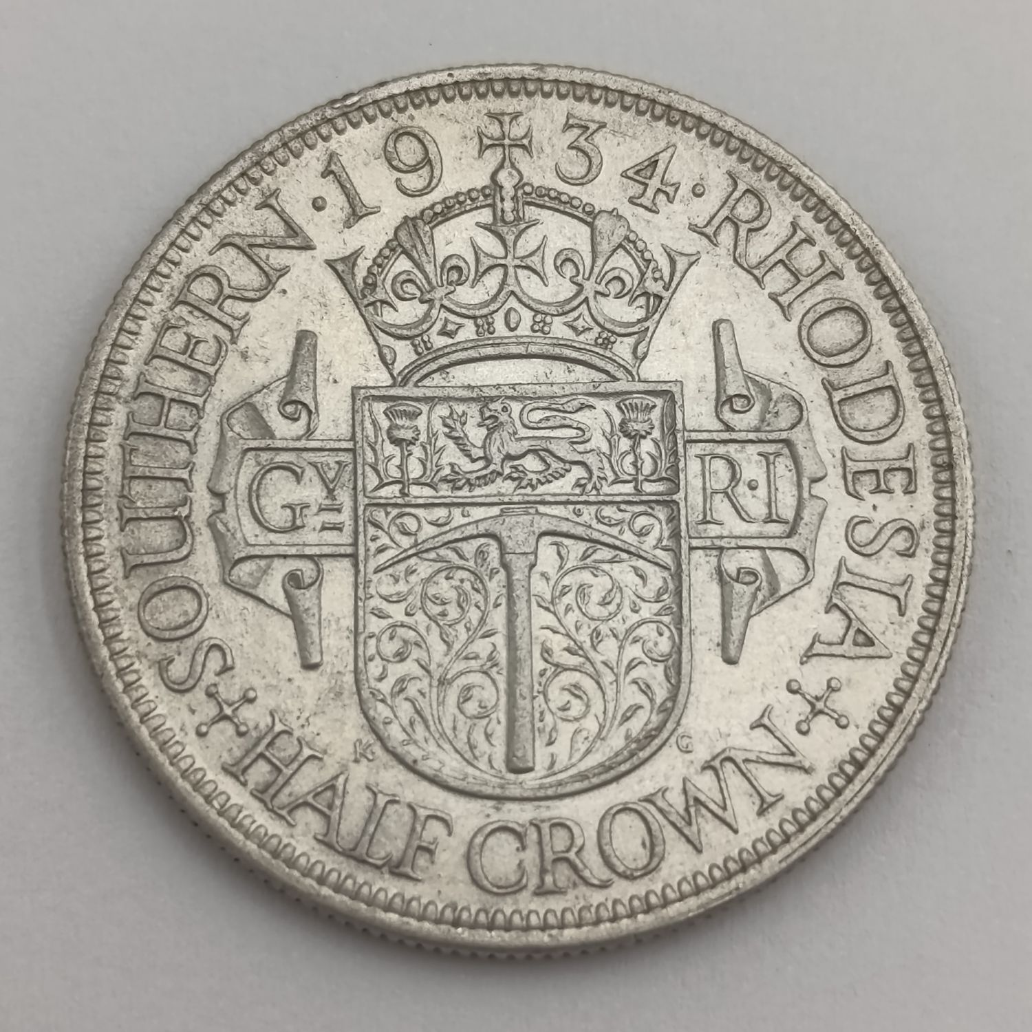 Southern Rhodesia 1934 half crown AU