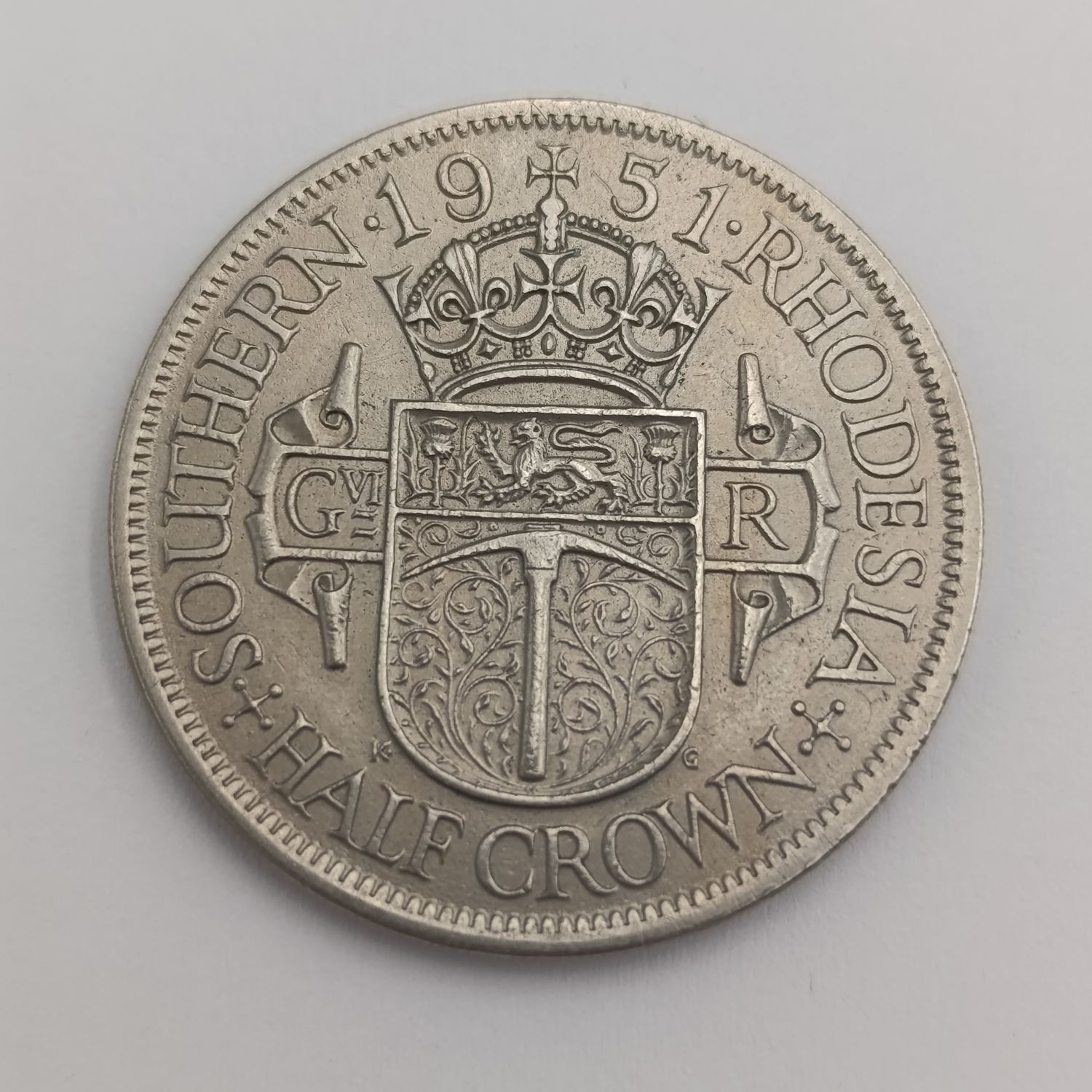 Southern Rhodesia 1951 half crown XF+