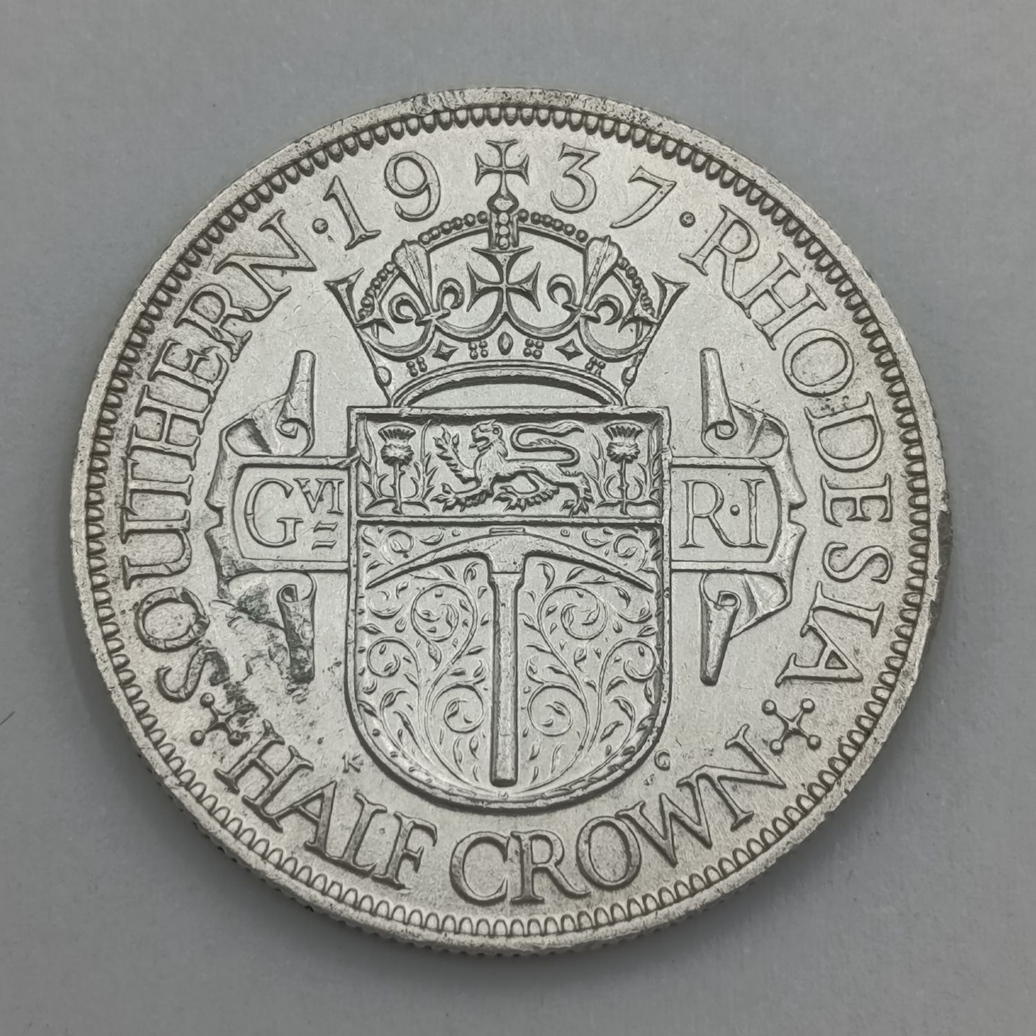 Southern Rhodesia 1937 half crown XF