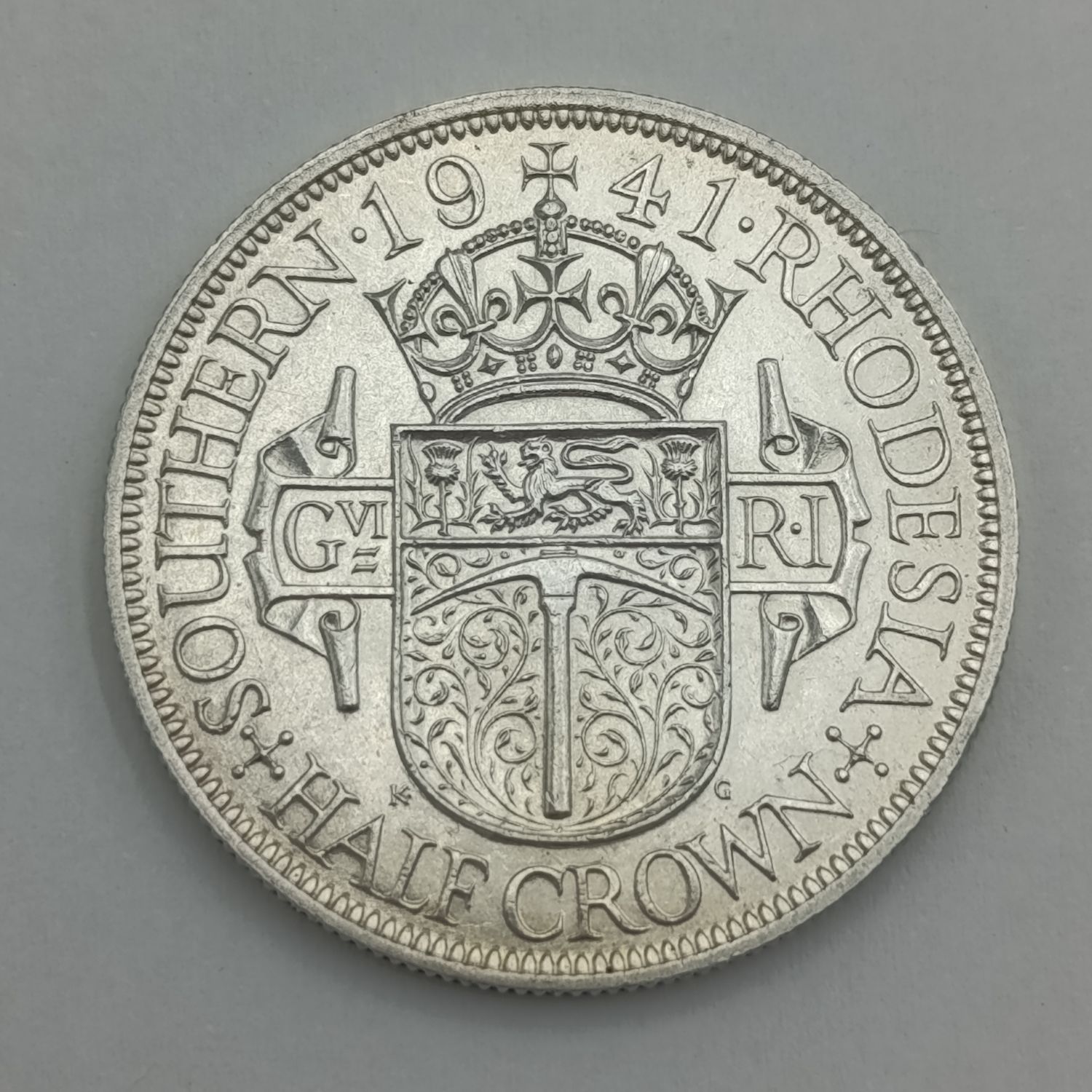 Southern Rhodesia 1941 half crown uncirculated